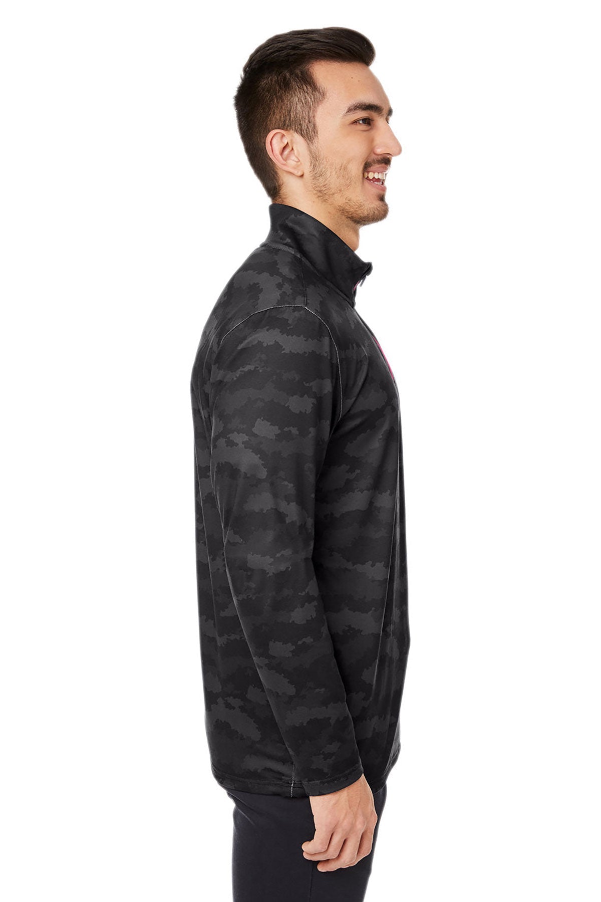 Custom Puma Men's Volition Flanked Quarter-Zip, Puma Black
