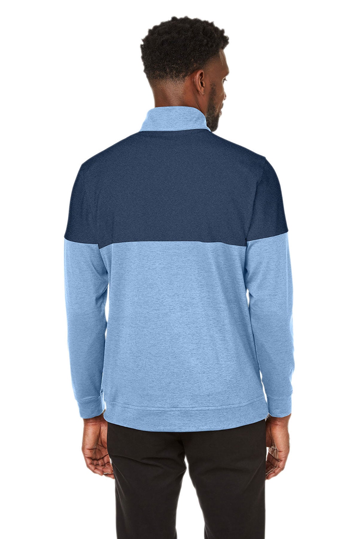 Custom Puma Men's Cloudspun Warm Up Quarter-Zip, Blue Bell Dark Denim
