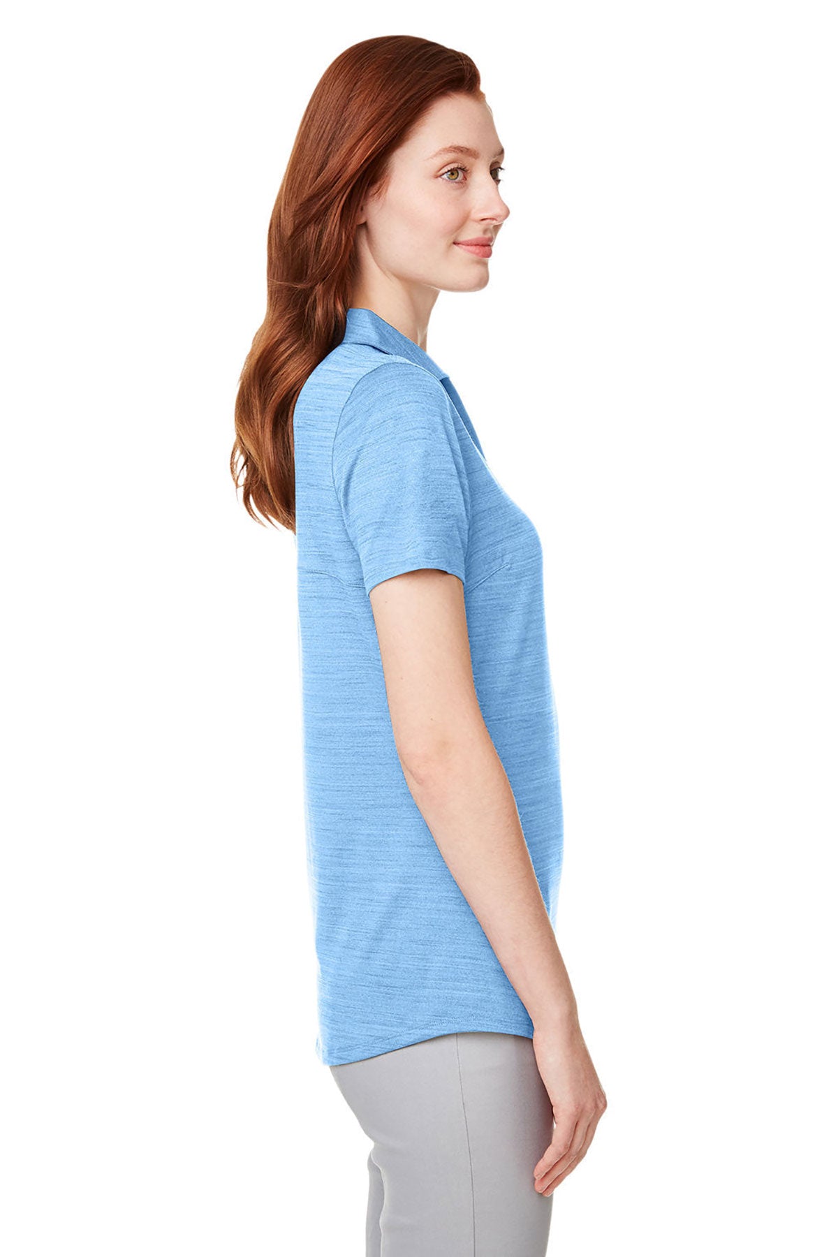 Custom Puma Ladies Cloudspun Free Polo, Placid Blue Heather