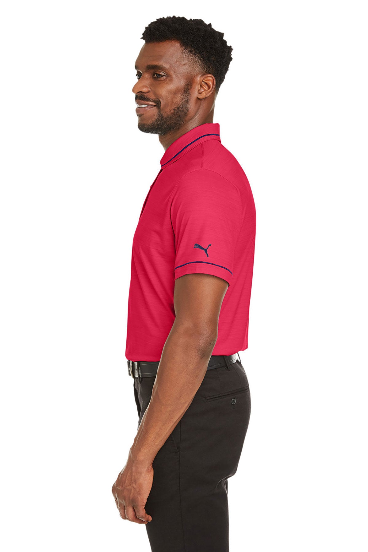 Custom Puma Men's Cloudspun Monarch Polo, Teabry Heather