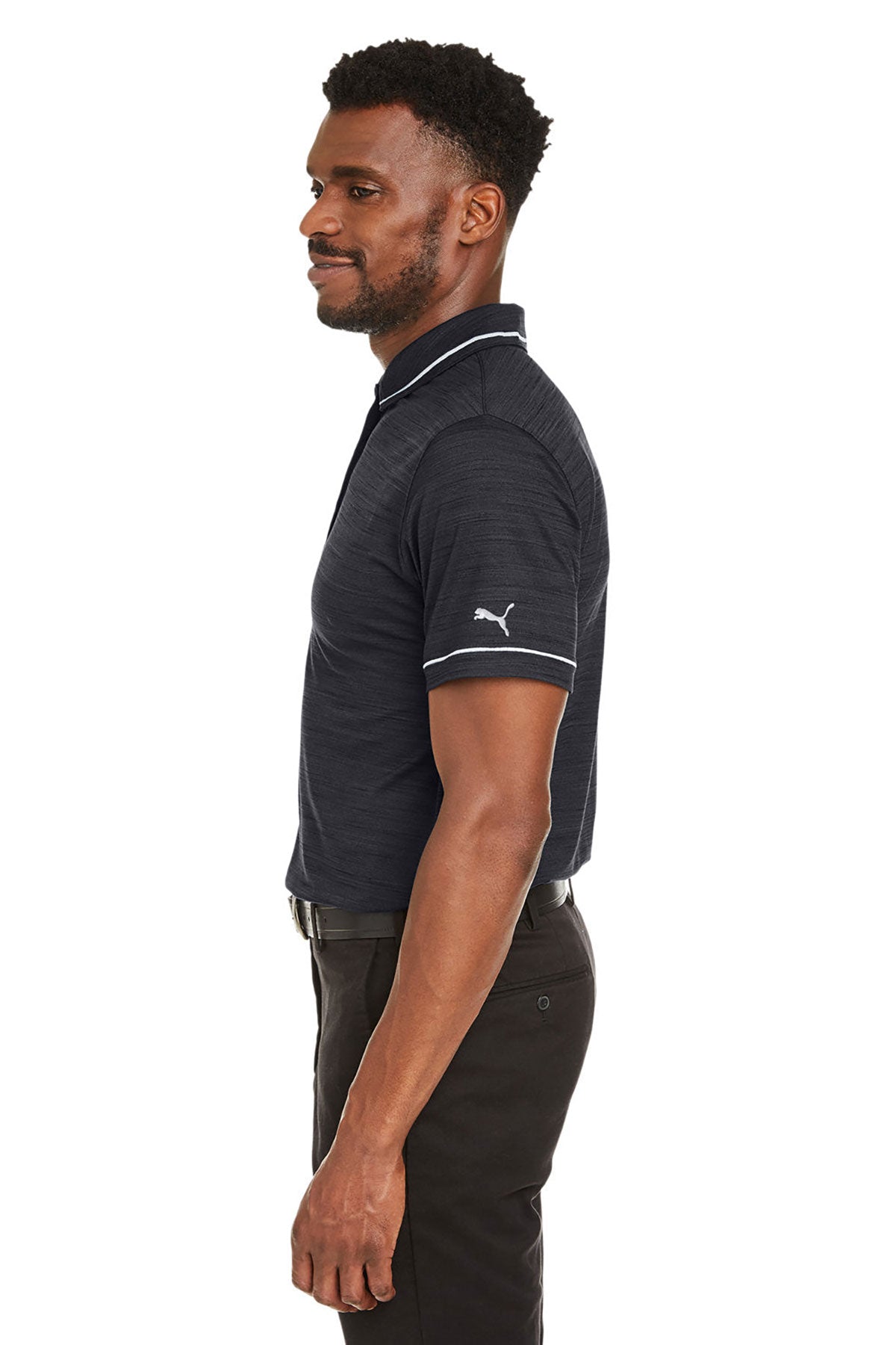 Custom Puma Men's Cloudspun Monarch Polo, Puma Black