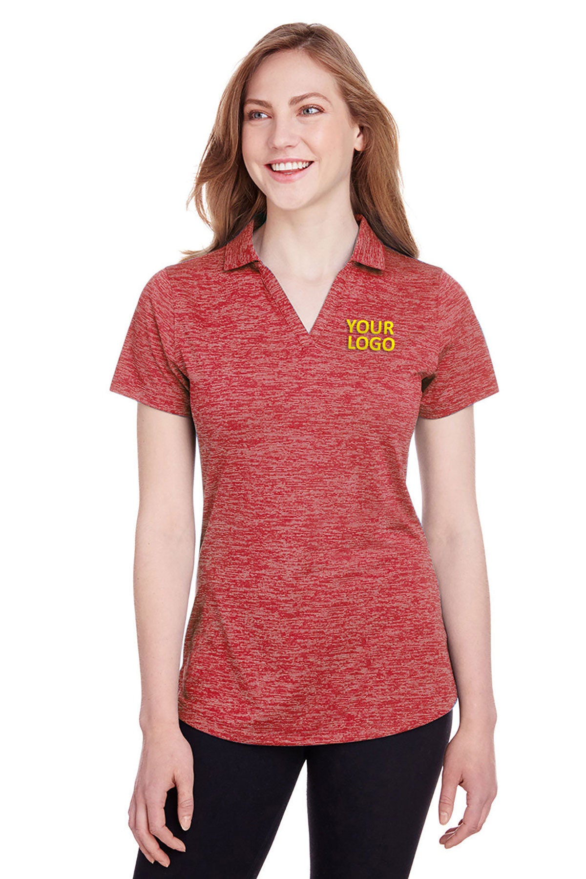 Puma Golf Ladies Icon Heather Polo, High Risk Red