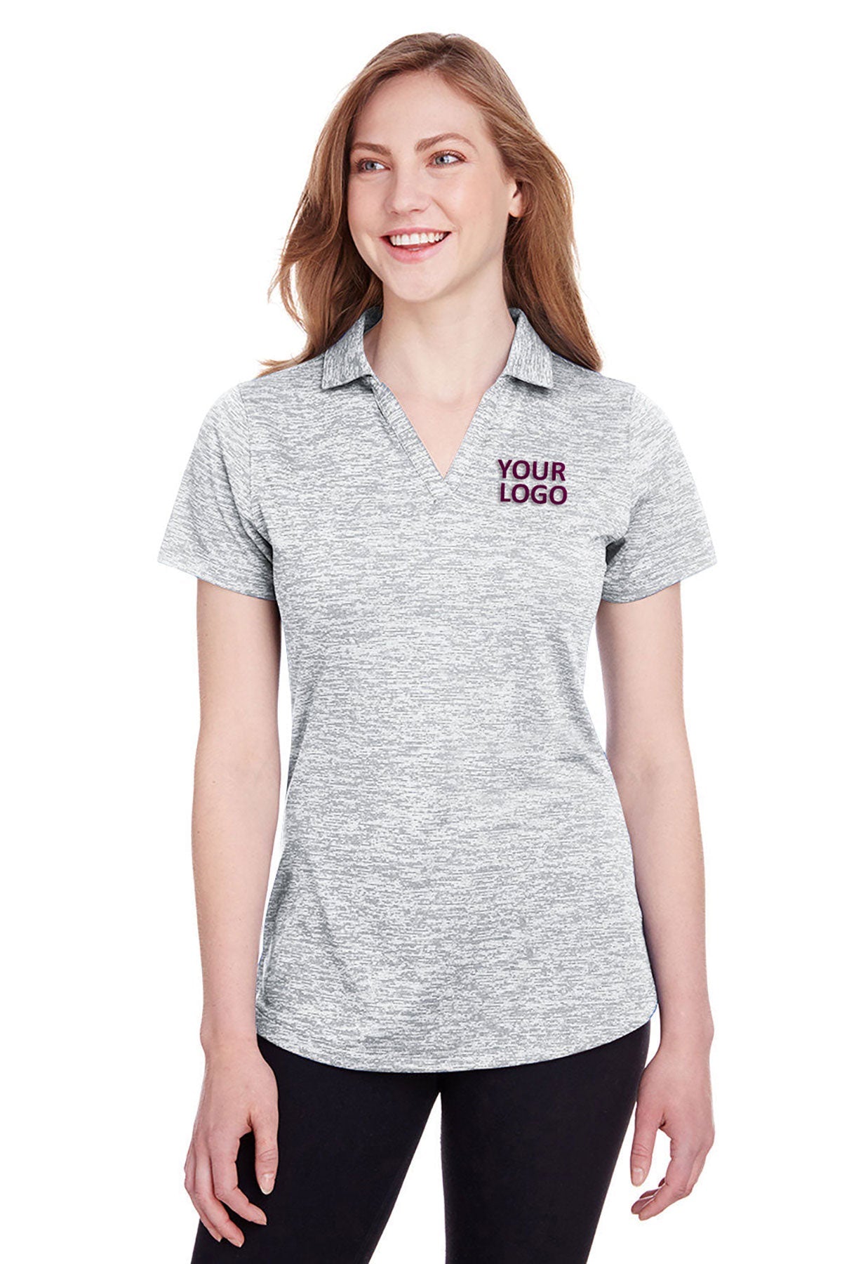 Puma Golf Ladies Icon Heather Polo, Bright White [CEI Consulting]