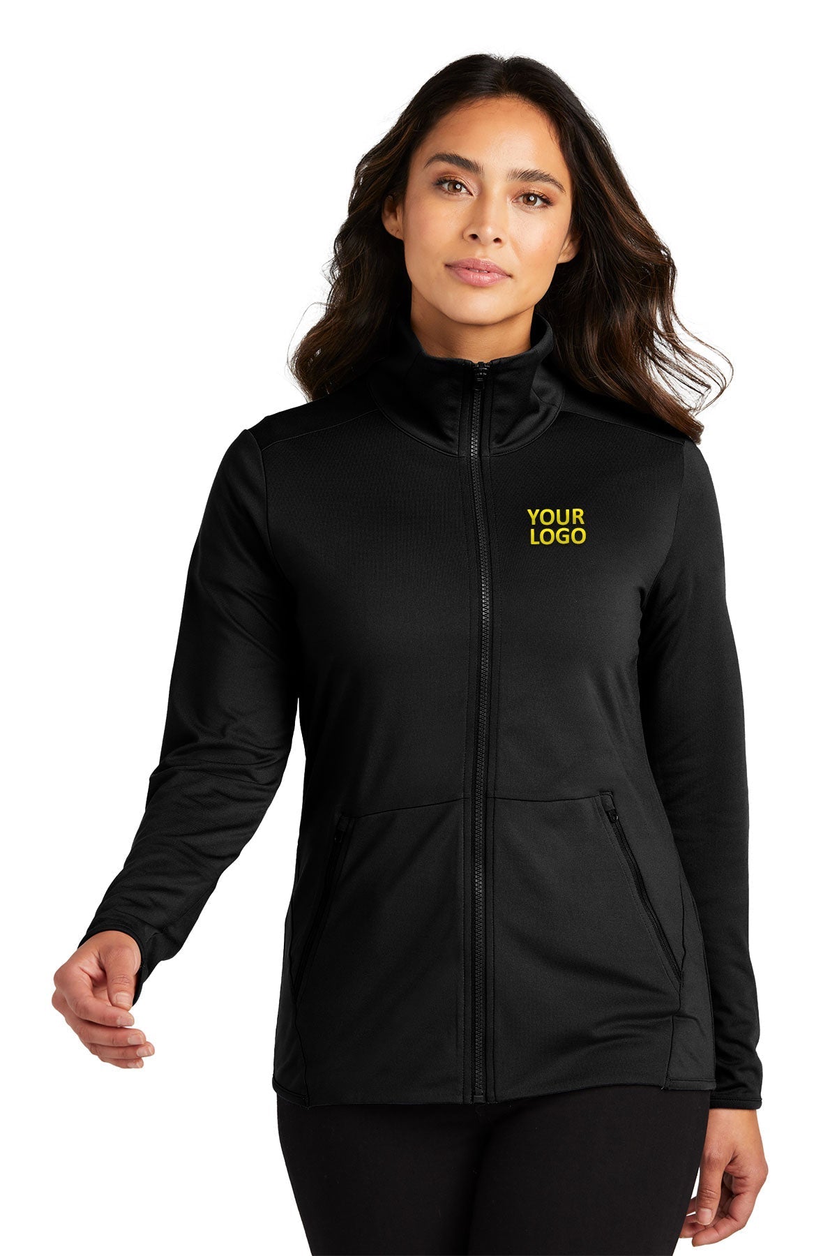 Port Authority Womens Accord Stretch Fleece Custom Full-Zips, Black [Perma-Seal]