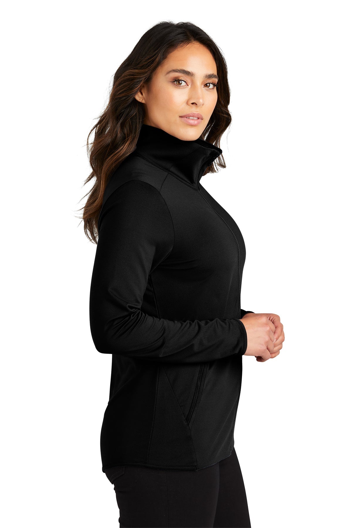 Port Authority Womens Accord Stretch Fleece Custom Full-Zips, Black