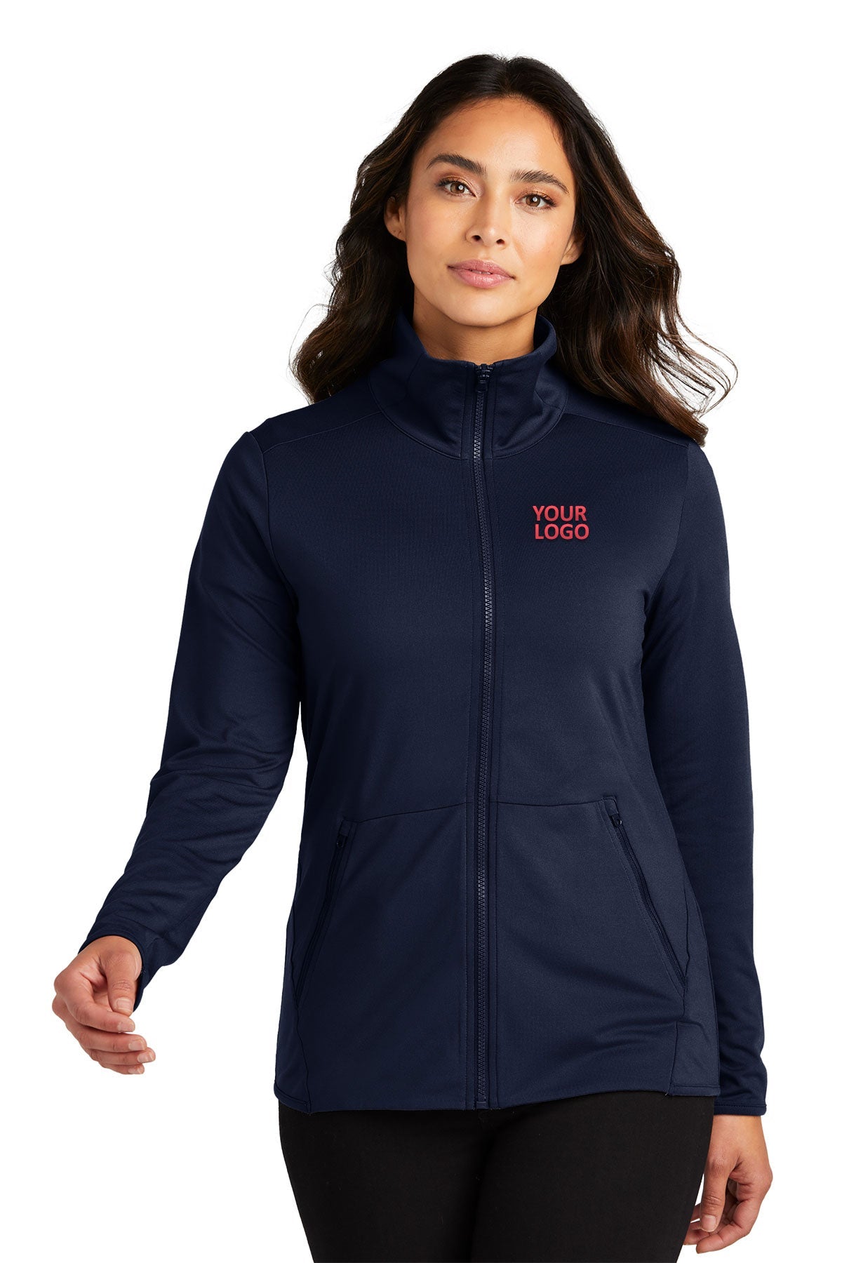 Port Authority Womens Accord Stretch Fleece Custom Full-Zips, Navy
