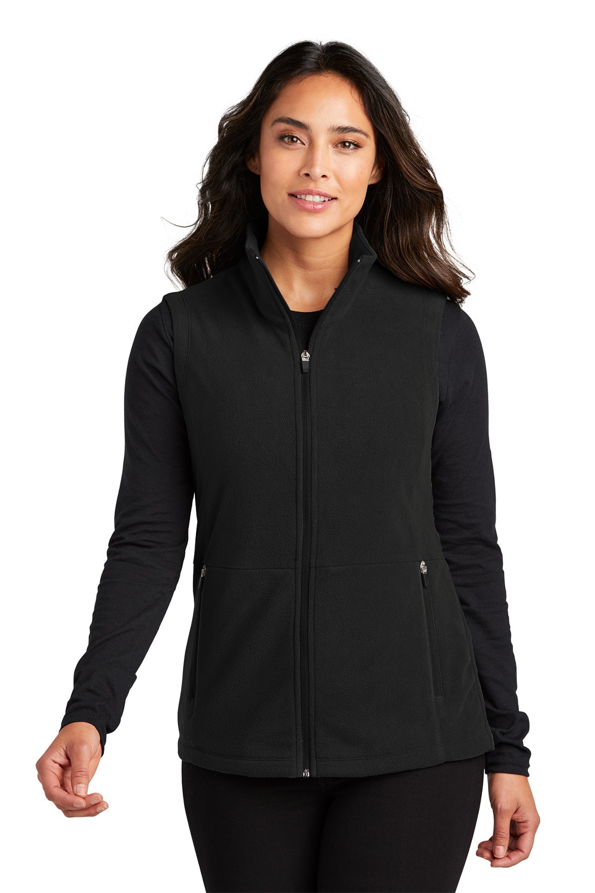 Port Authority Womens Accord Microfleece Custom Vests, Black