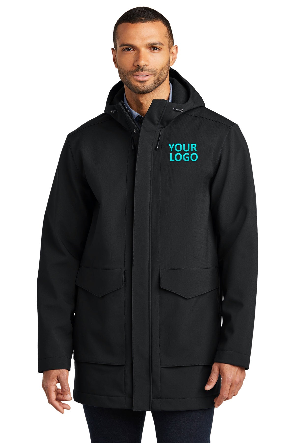 Port Authority Deep Black J919 business jackets with logo
