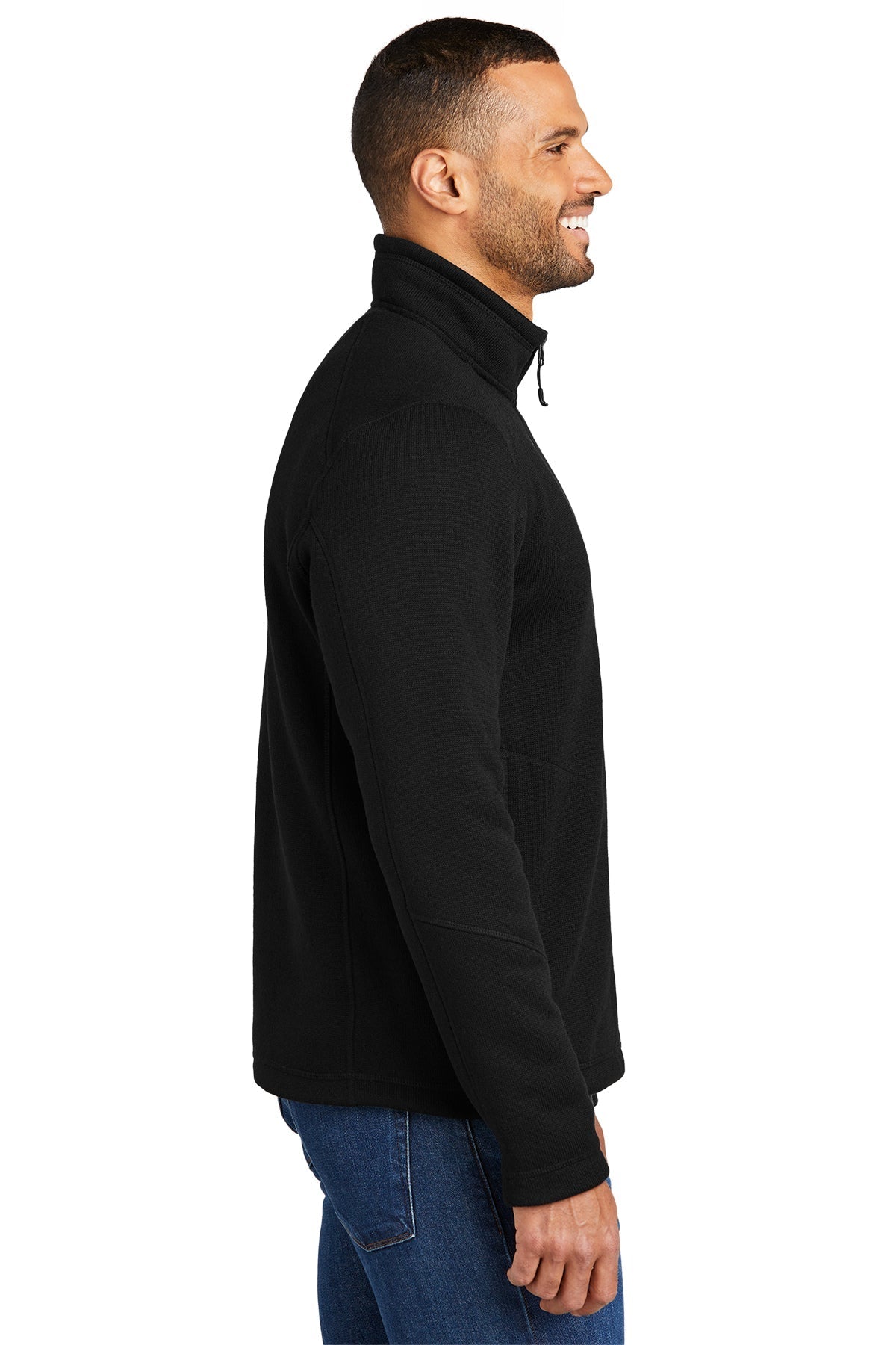 Port Authority Arc Sweater Fleece Customized 1/4-Zips, Deep Black [NCT]