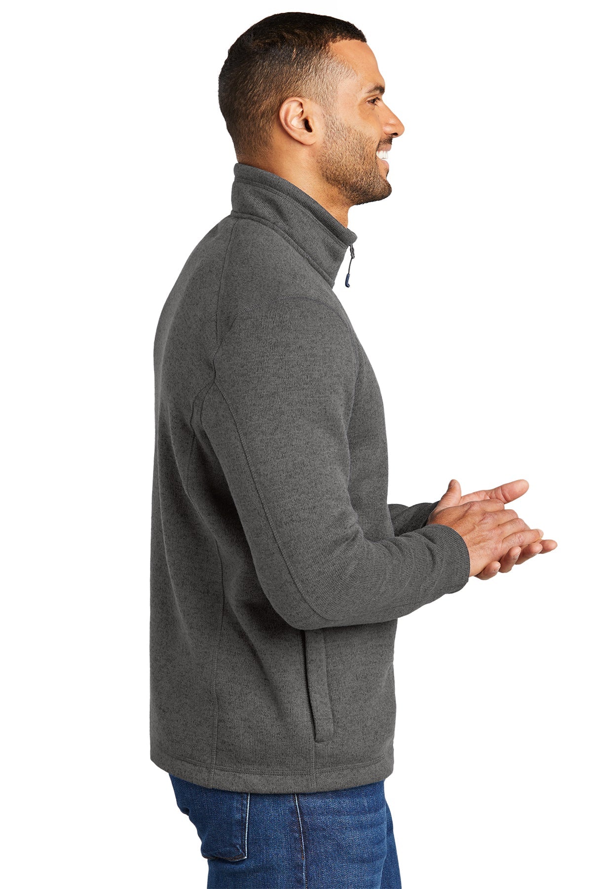 Port Authority Arc Sweater Fleece Customized 1/4-Zips, Grey Smoke Heather