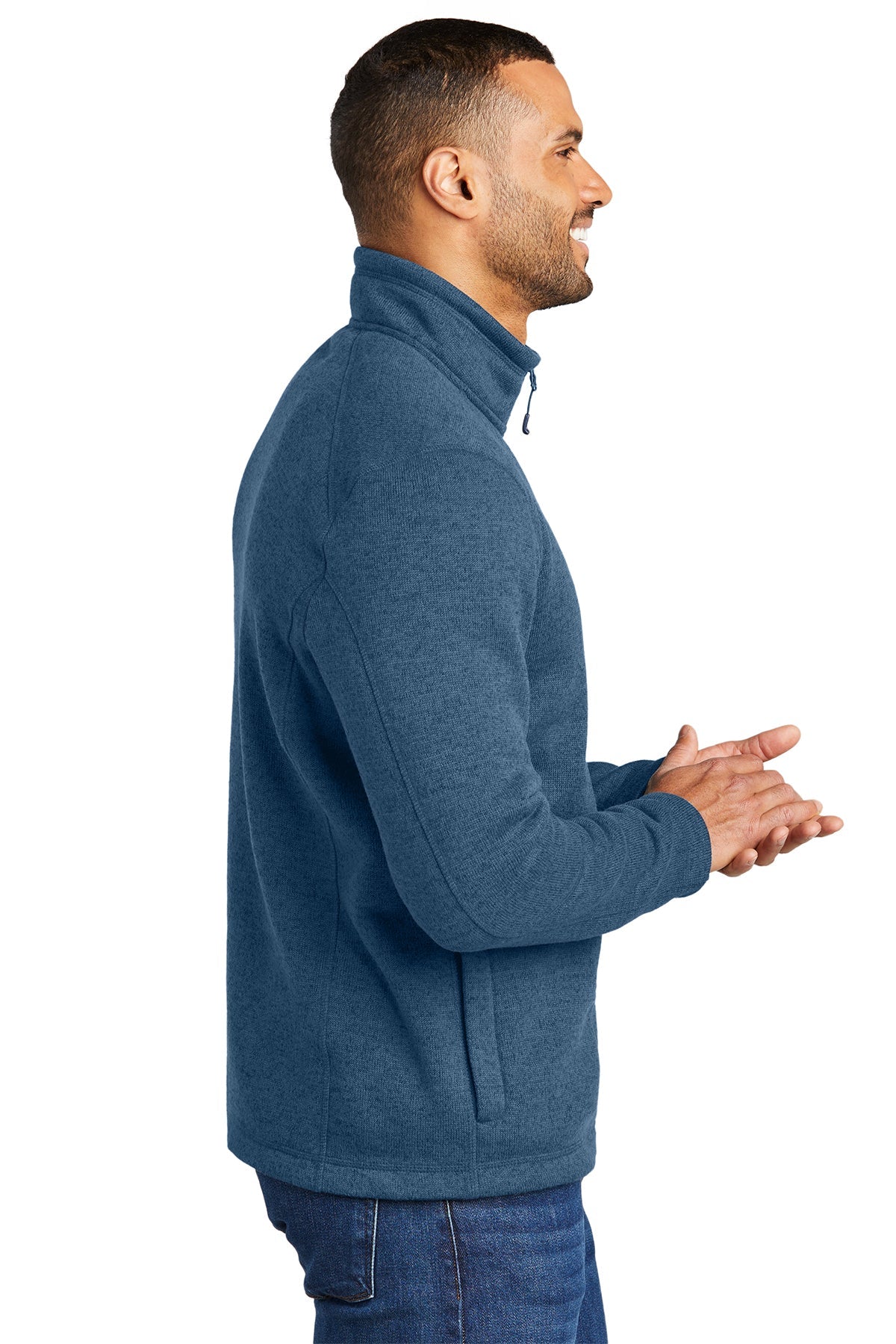 Port Authority Arc Sweater Fleece Custom 1/4-Zips, Insignia Blue Heather