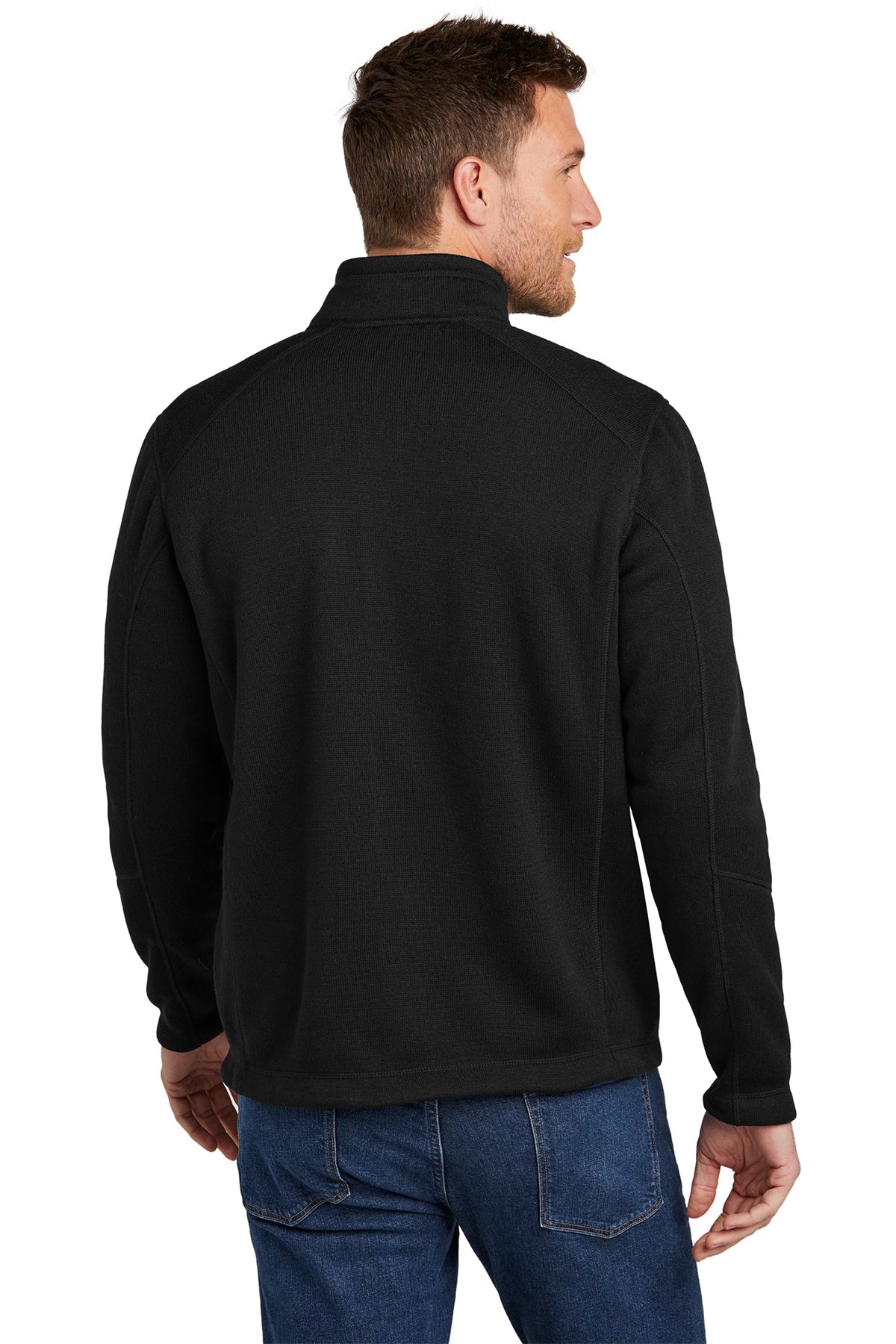 Port Authority Arc Sweater Fleece Customized Jackets, Deep Black