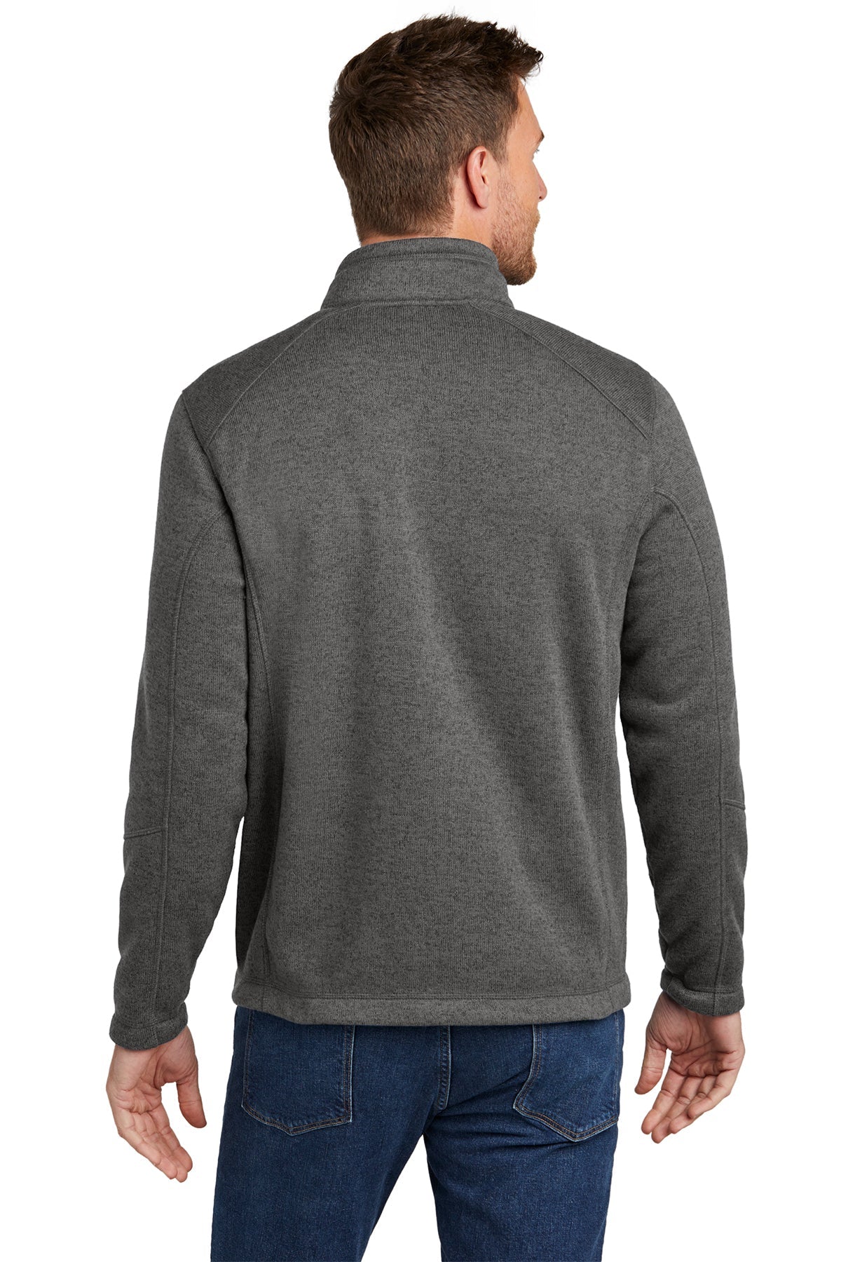 Port Authority Arc Sweater Fleece Custom Jackets, Grey Smoke Heather