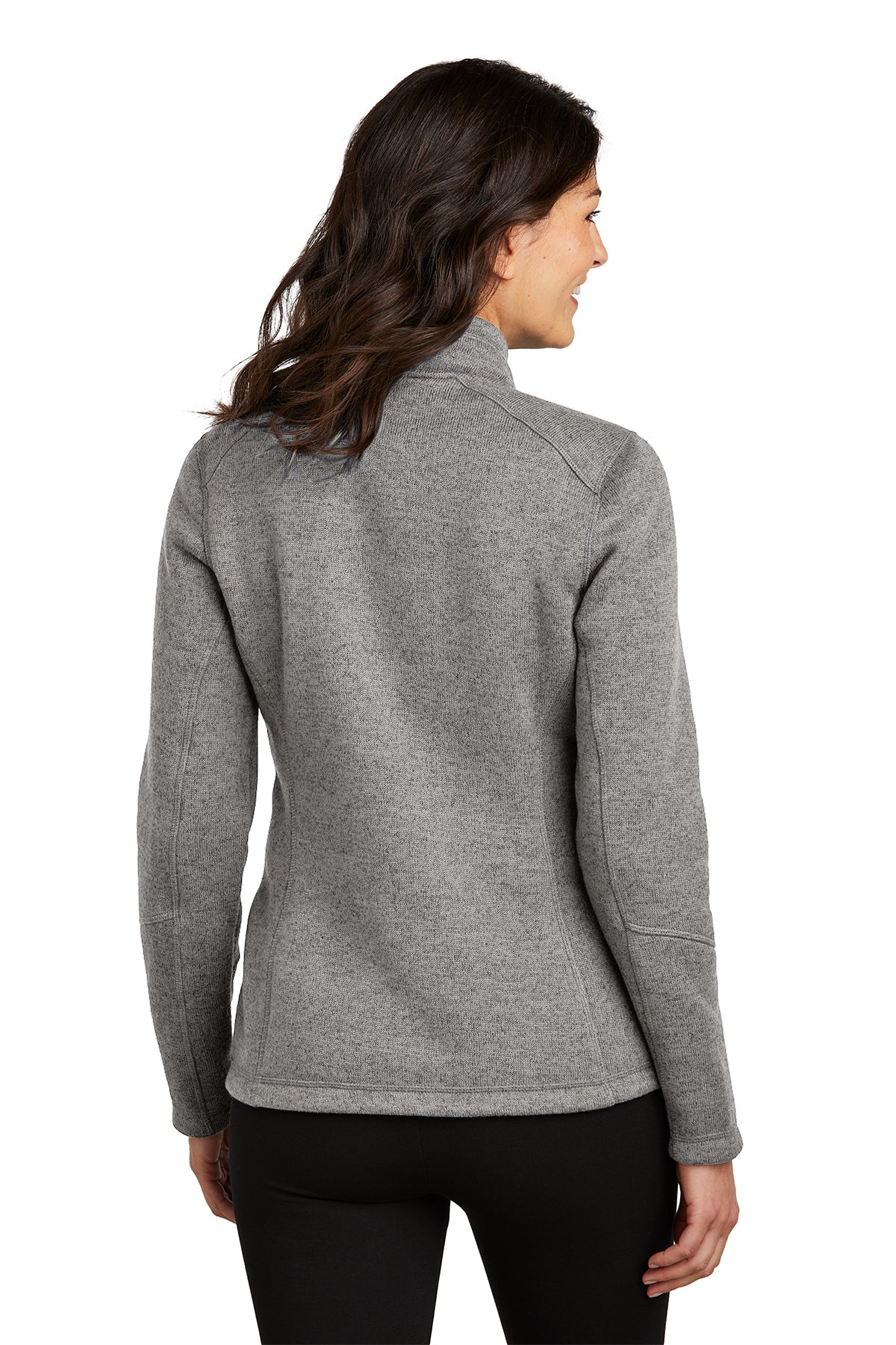 Port Authority Ladies Arc Sweater Fleece Customized Jackets, Deep Smoke Heather