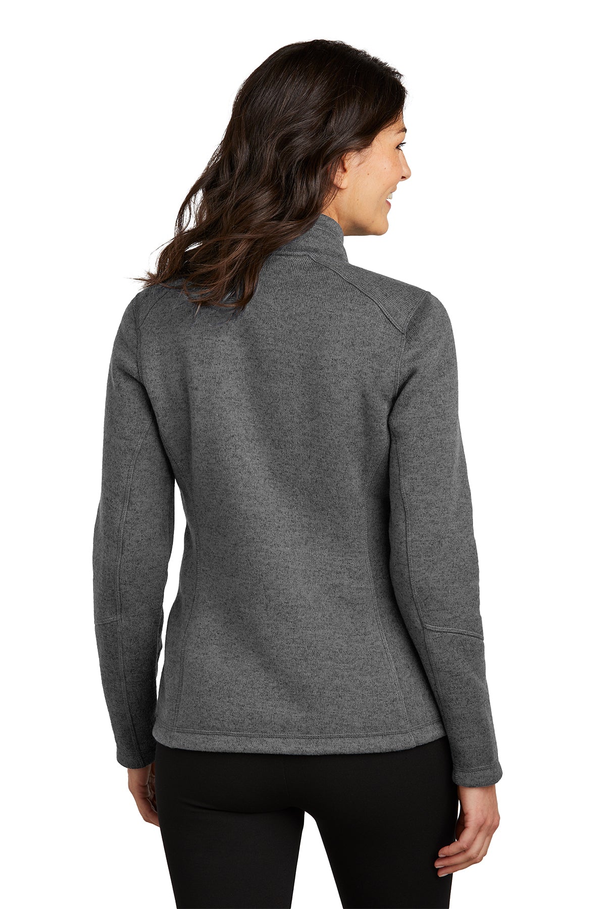 Port Authority Ladies Arc Sweater Fleece Custom Jackets, Grey Smoke Heather [Allendale Machinery Systems]