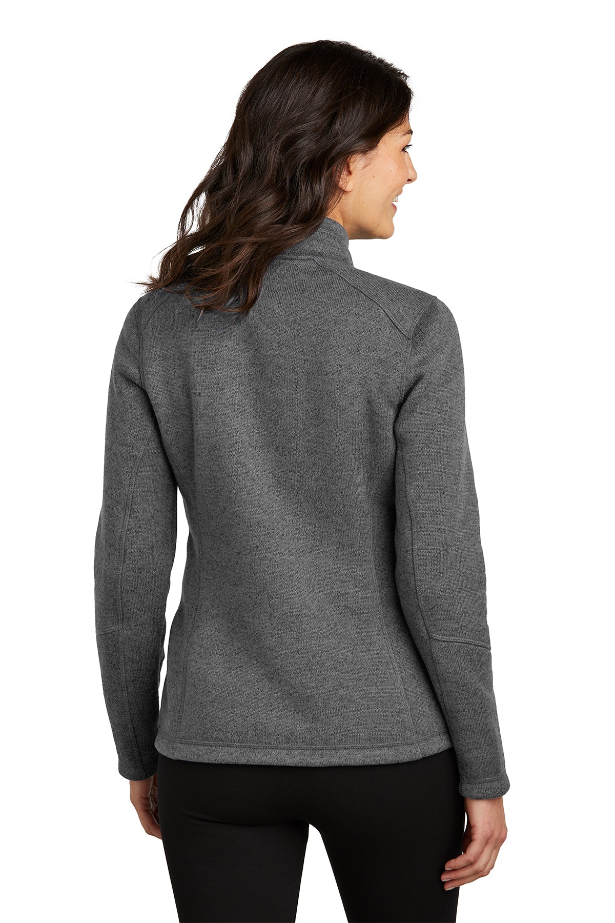 Port Authority Ladies Arc Sweater Fleece Custom Jackets, Grey Smoke Heather