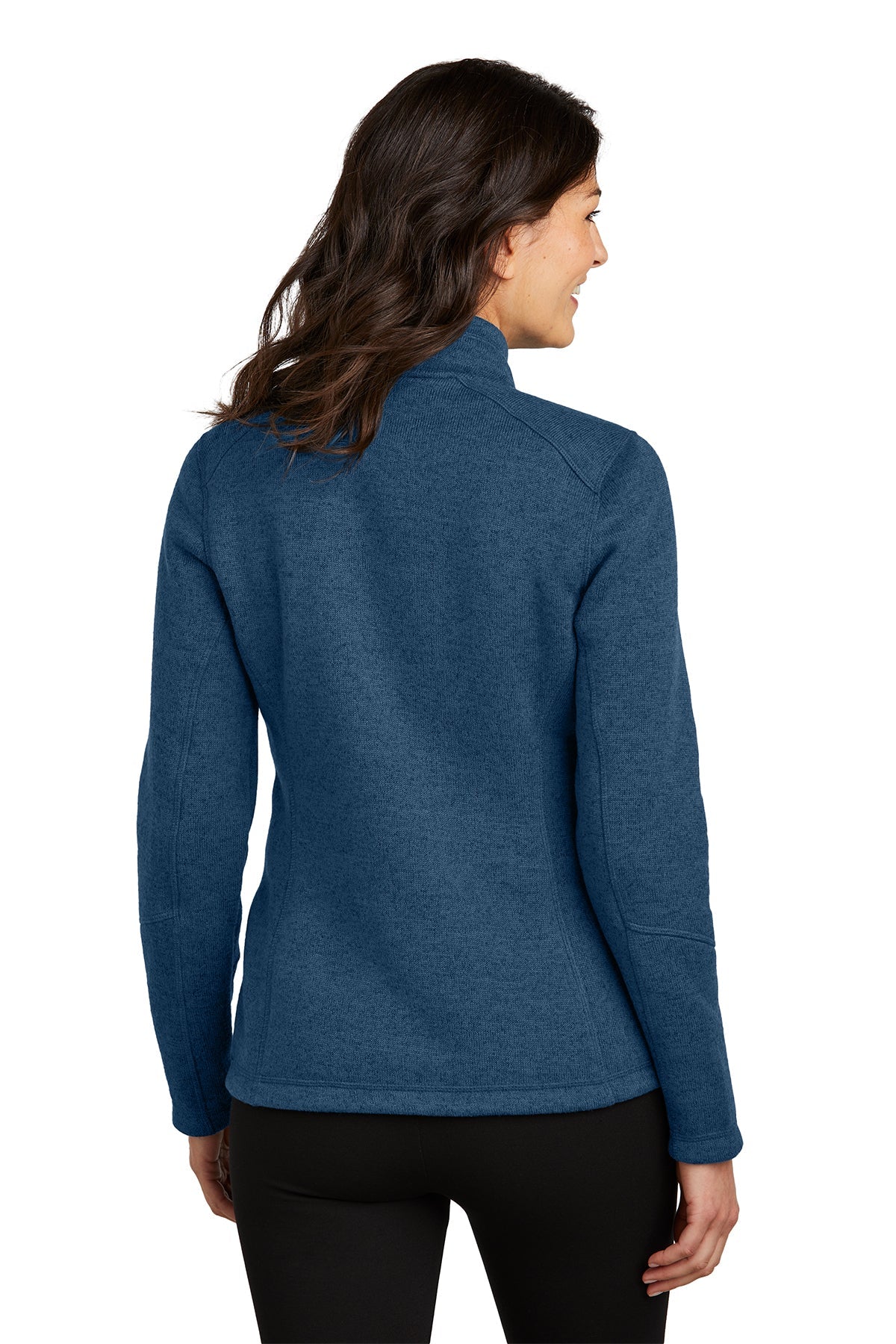 Port Authority Ladies Arc Sweater Fleece Customized Jackets, Insignia Blue Heather