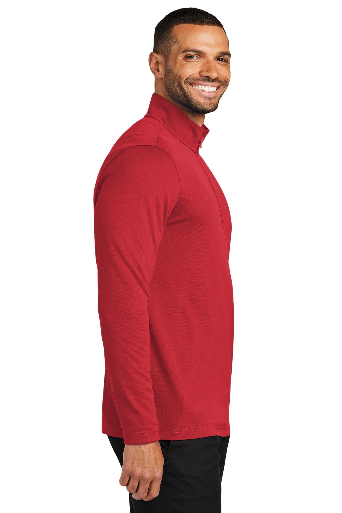 Port Authority Dry Zone UV Micro-Mesh Customized 1/4-Zips, Rich Red [ASI]
