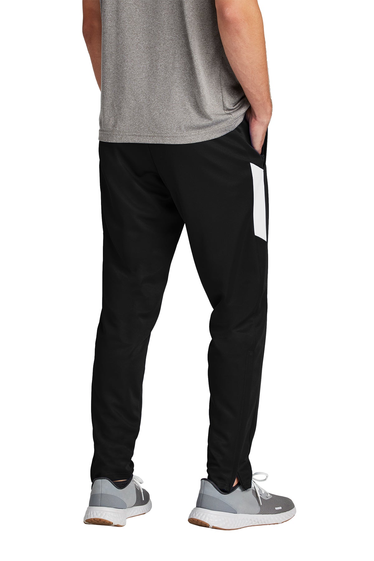 Sport-Tek Custom Travel Pant, Black/ White