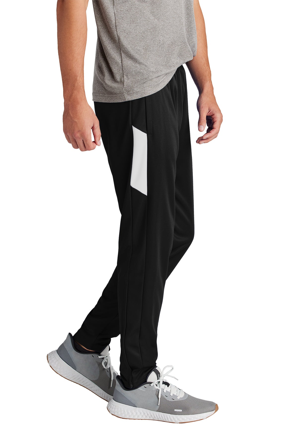 Sport-Tek Custom Travel Pant, Black/ White