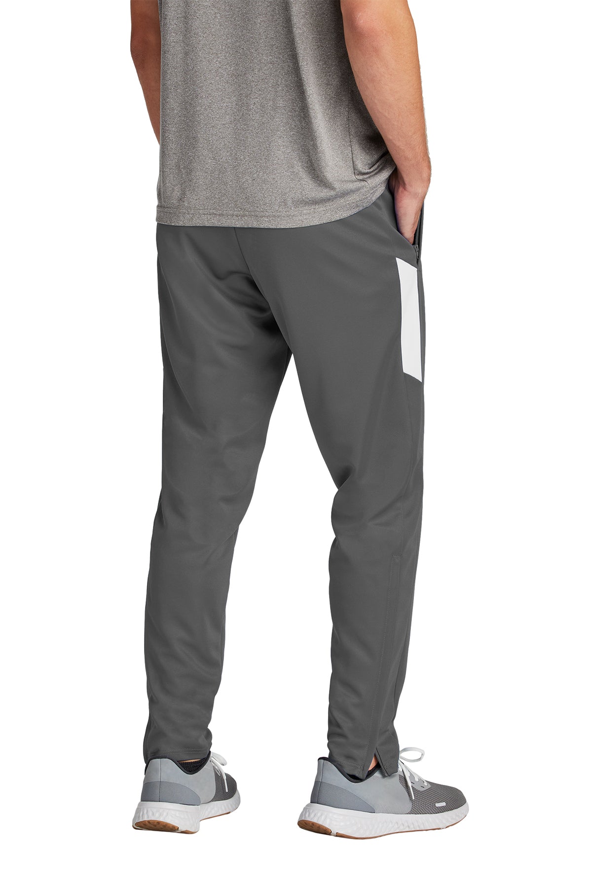 Sport-Tek Custom Travel Pant, Iron Grey/ White