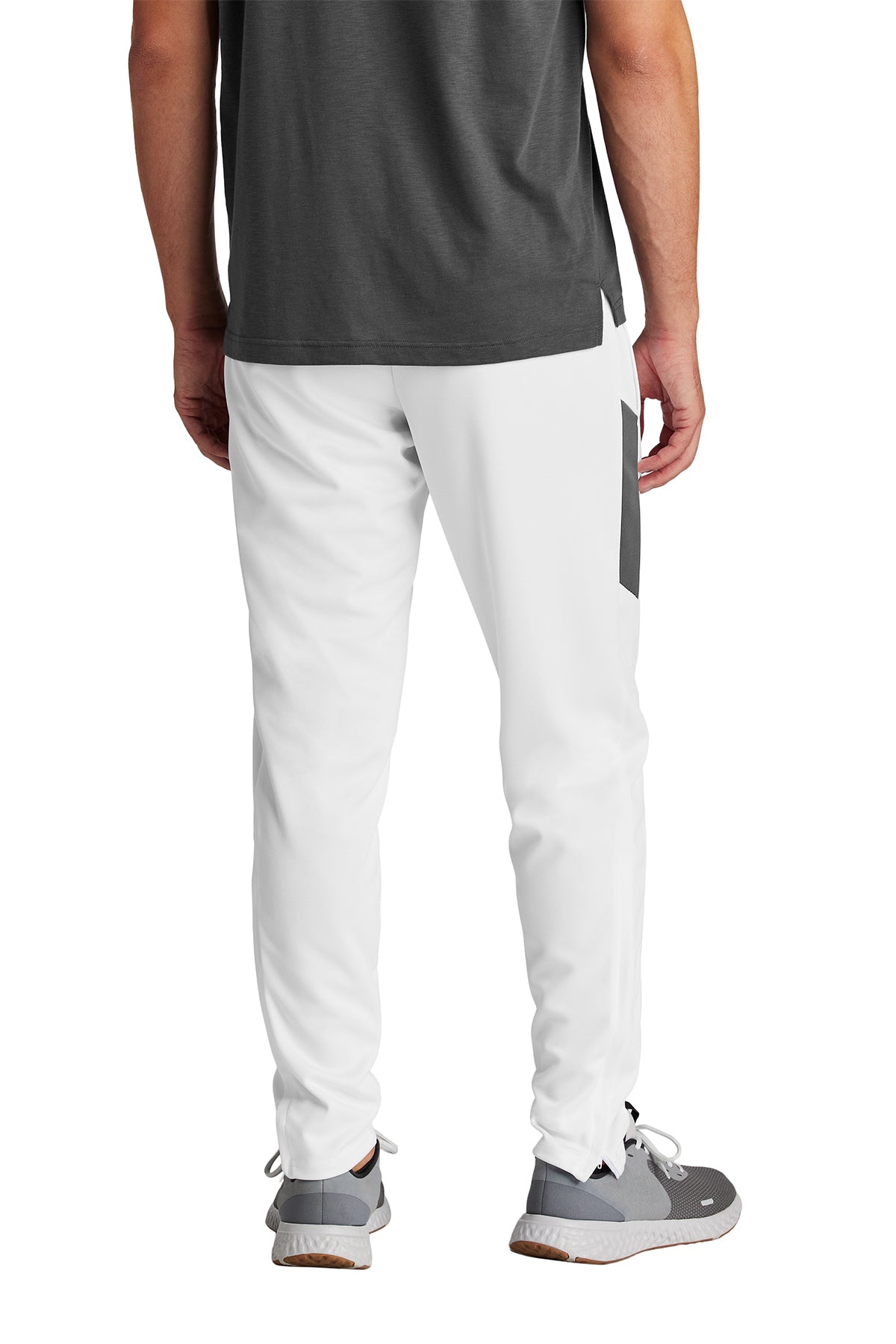 Sport-Tek Custom Travel Pant, White/ Iron Grey