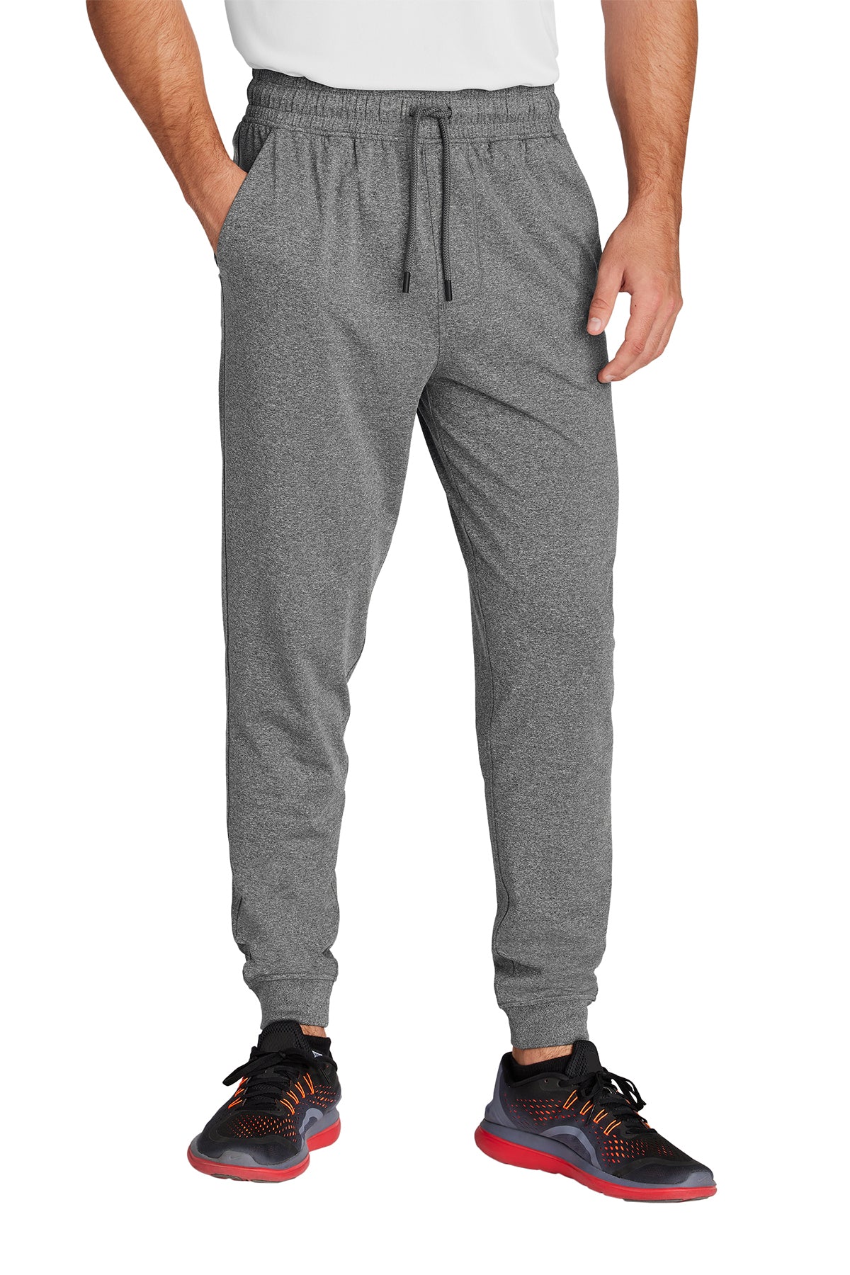 Sport-Tek Sport-Wick Custom Stretch Jogger, Charcoal Grey Heather
