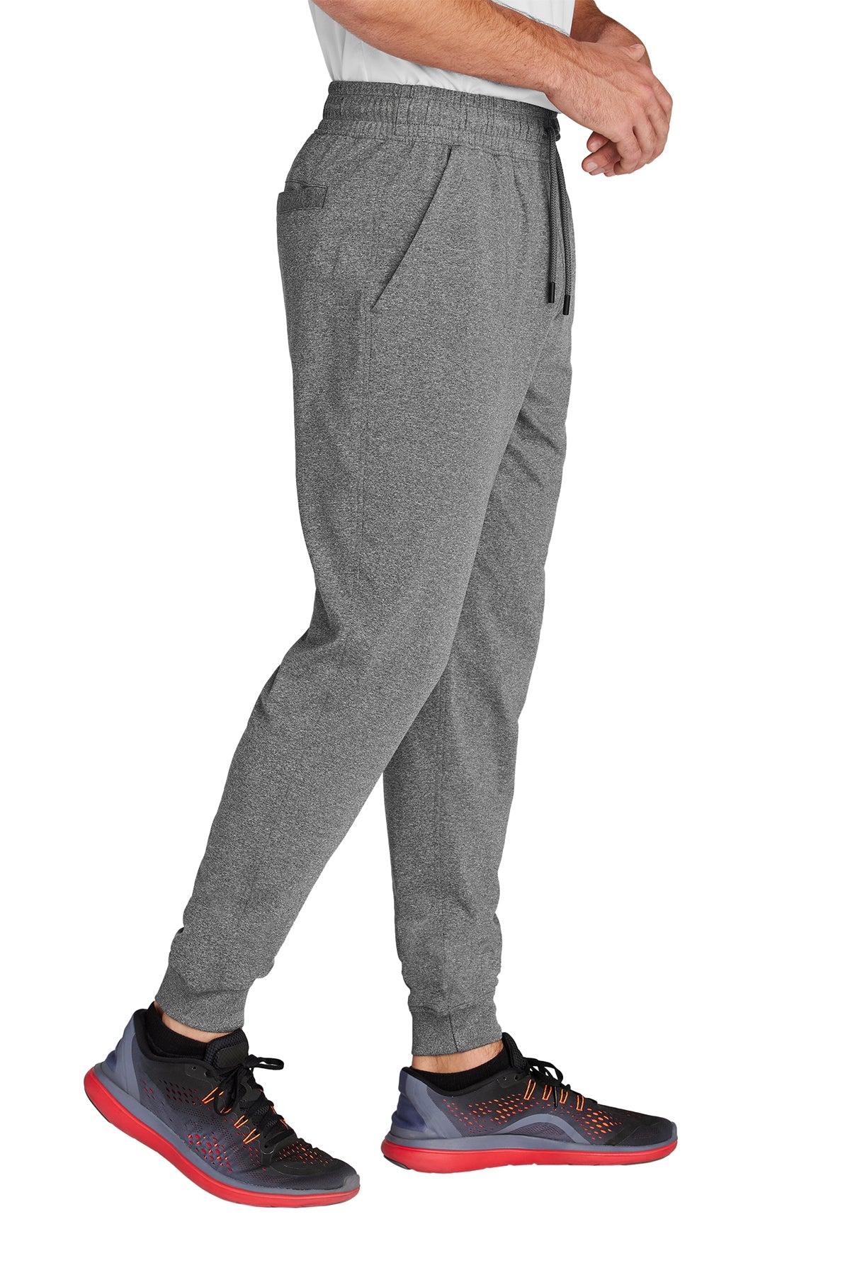 Sport-Tek Sport-Wick Custom Stretch Jogger, Charcoal Grey Heather