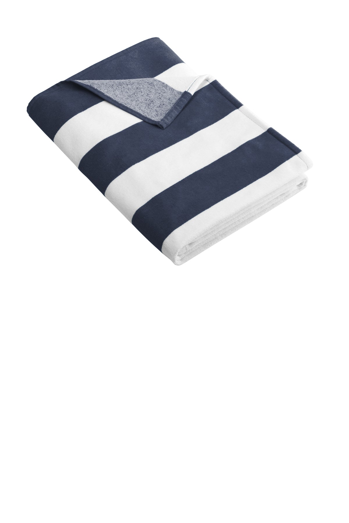 Port Authority Cabana Stripe Customized Beach Towels, Navy [Rose Cay Maritime]