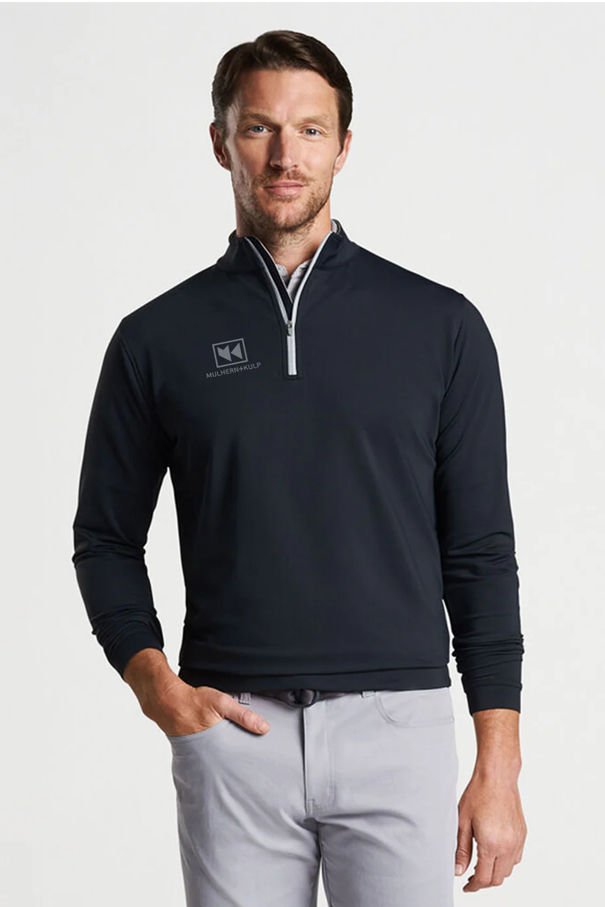 Peter Millar Perth Stretch Quarter Zip, Black [Mulhern Kulp]