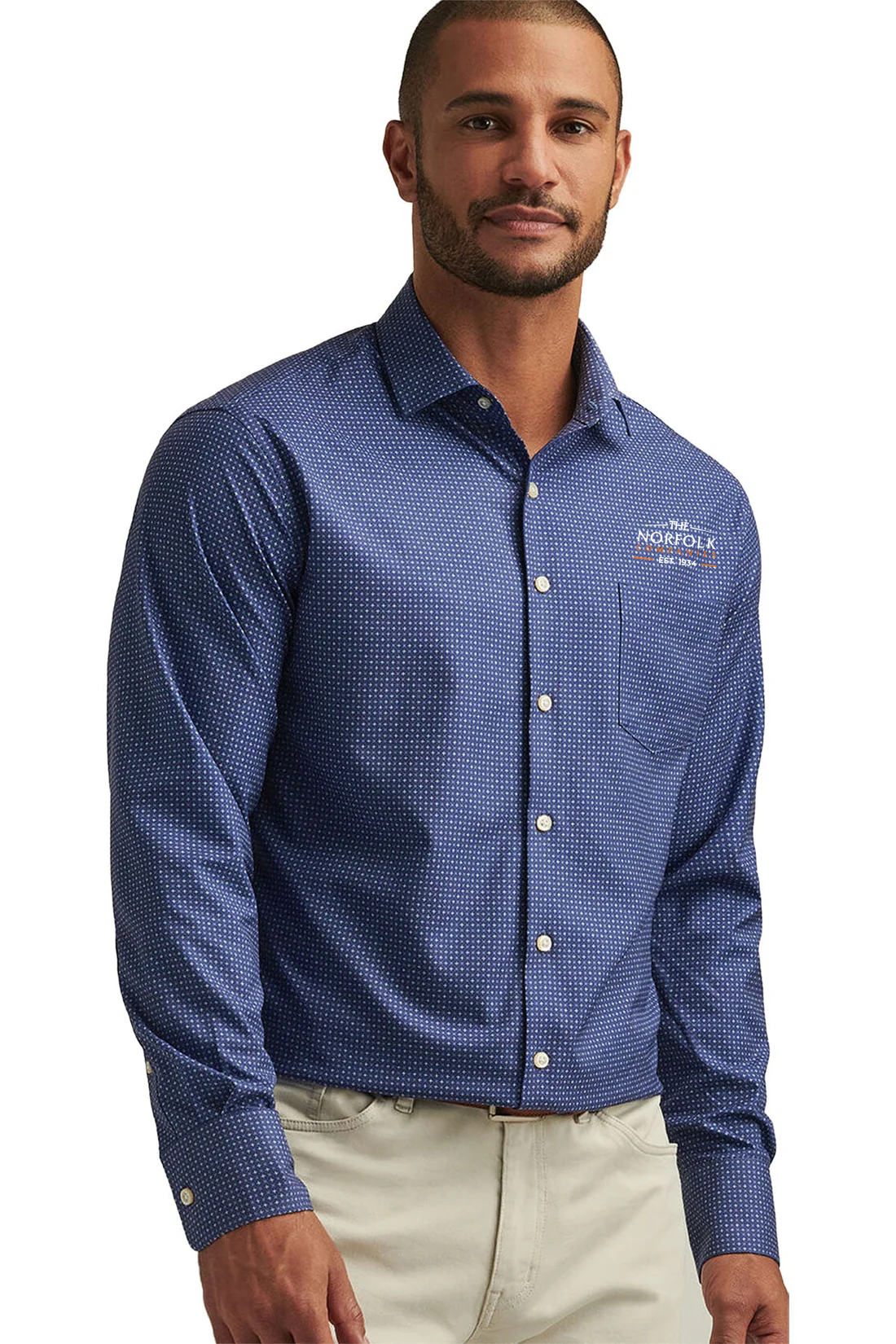 Peter Millar Winnipeg Performance Poplin Shirt, Azurite [The Norfolk Companies]