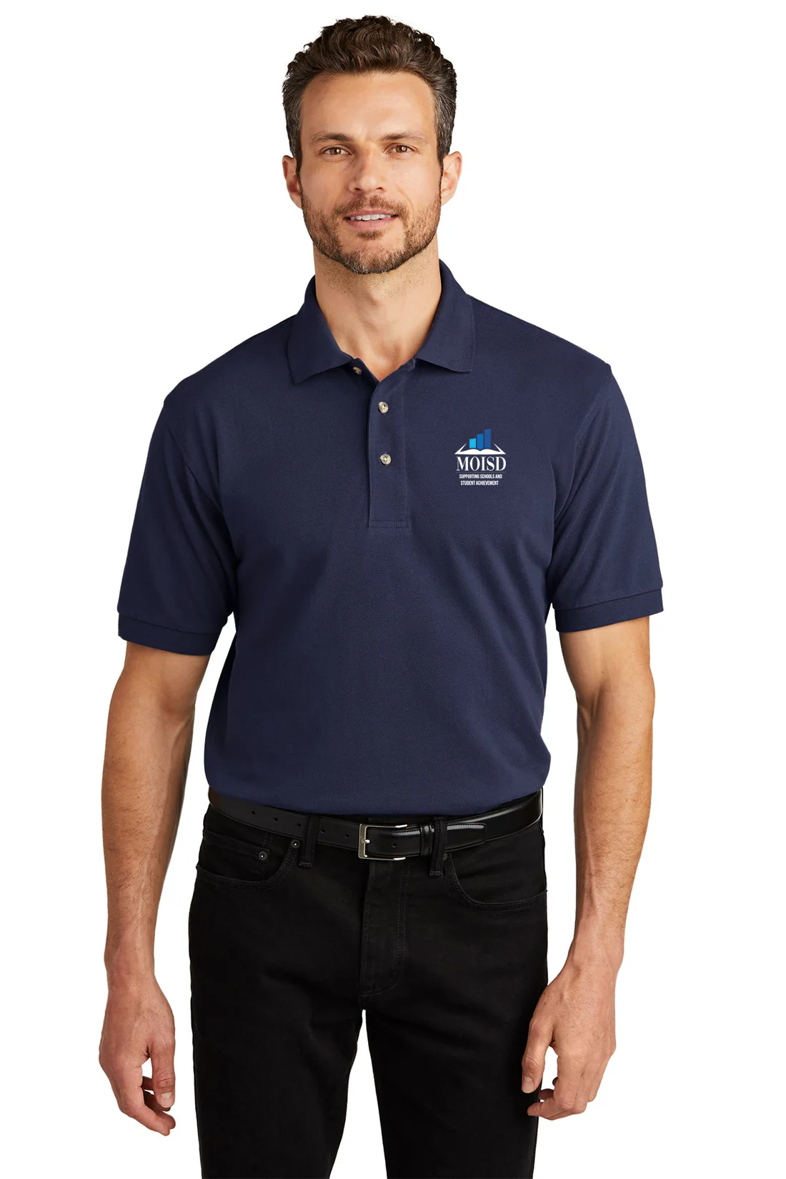 Port Authority Heavyweight Cotton Pique Polo, Navy [Mecosta-Osceola ISD]