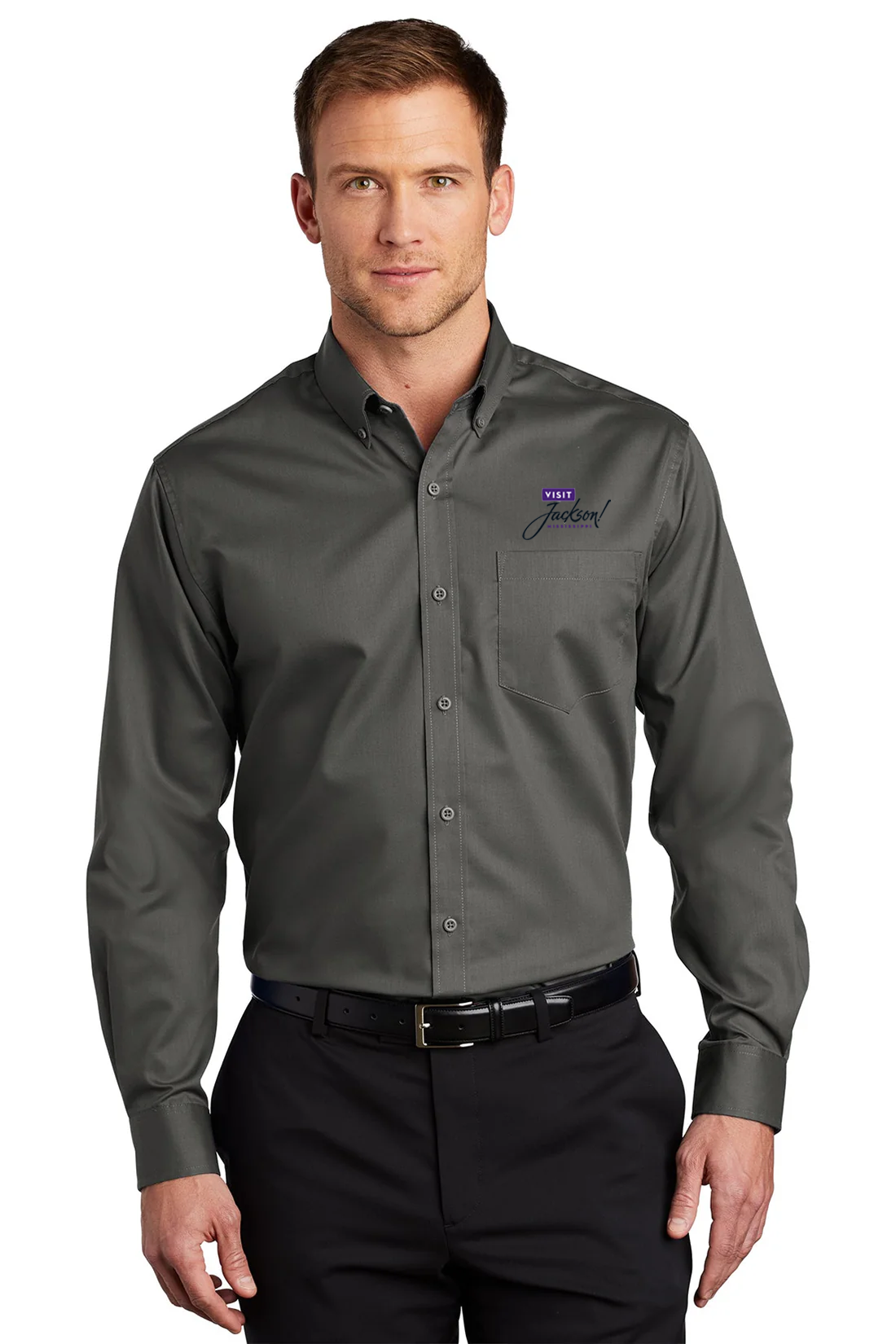 Port Authority SuperPro Twill Shirt, Sterling Grey [Visit Jackson]