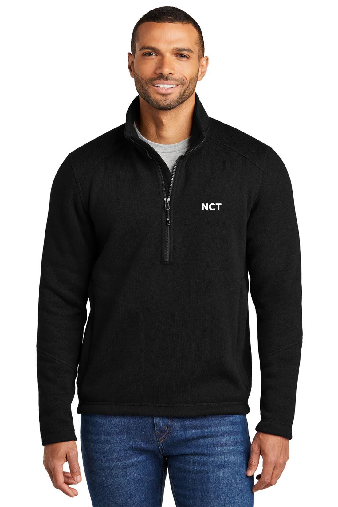 Port Authority Arc Sweater Fleece 1/4-Zip, Deep Black [NCT]