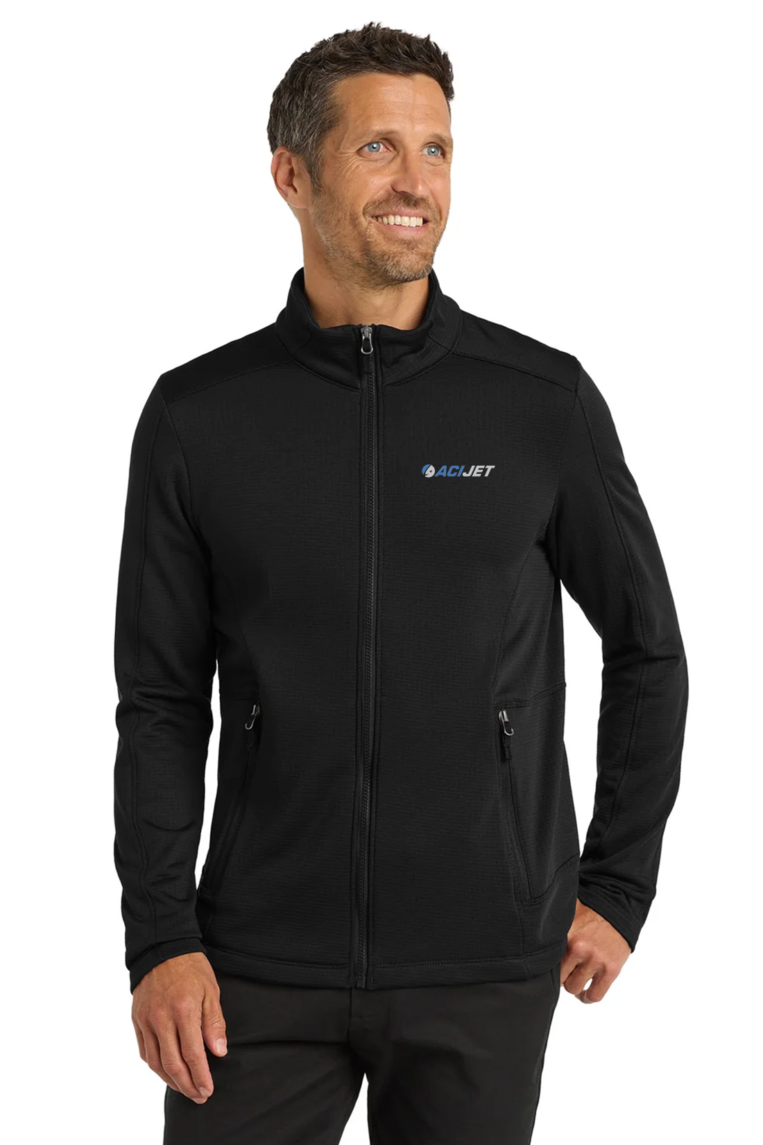 Port Authority Grid Fleece Jacket, Deep Black [ACI Jet Uniforms]