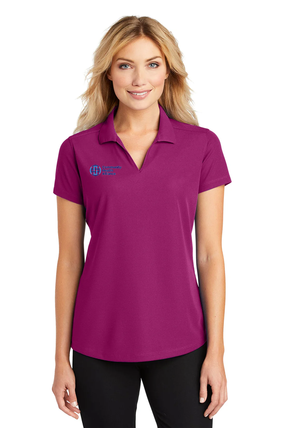 Port Authority Ladies Dry Zone Grid Polo, Magenta [Community Health Alliance]