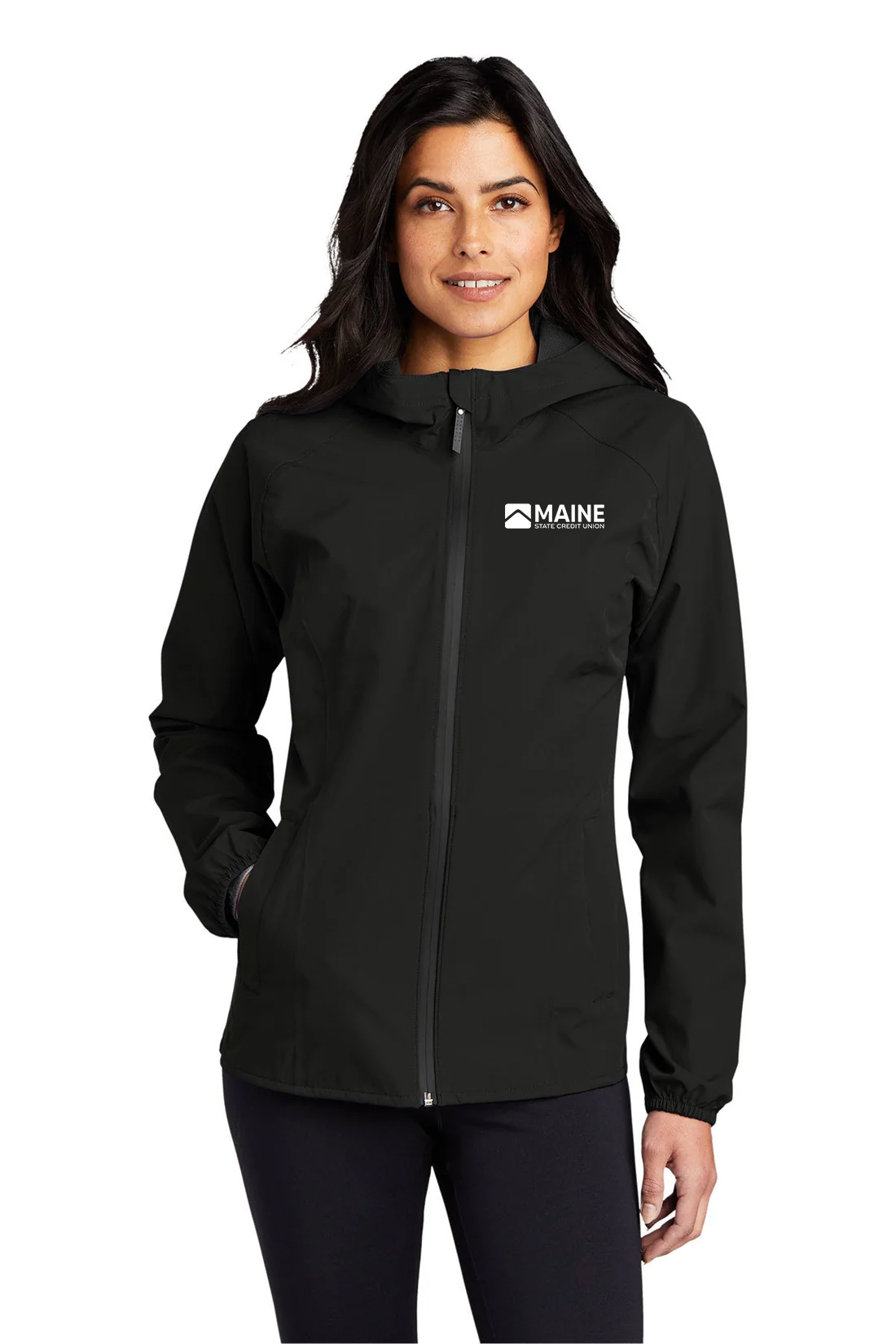 Port Authority Ladies Essential Rain Jacket, Deep Black [Maine State Credit Union]