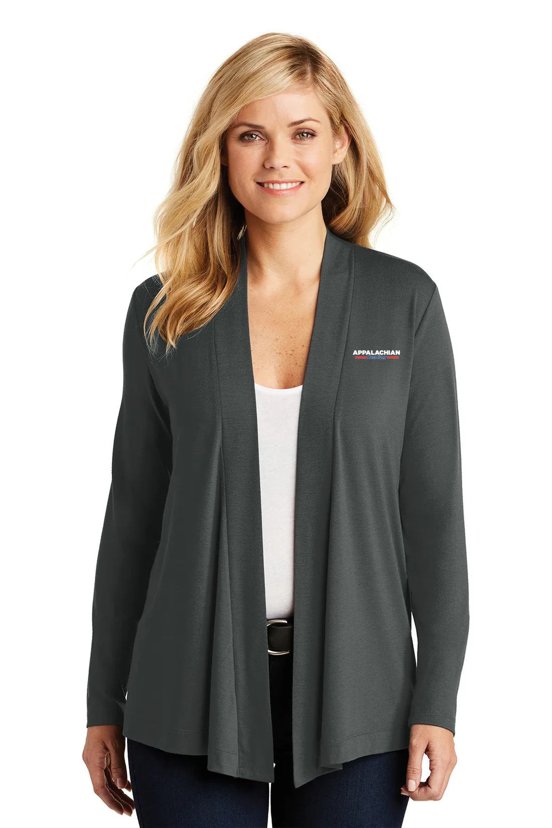 Port Authority Ladies Knit Cardigan, Grey Smoke [Appalachian Heating]