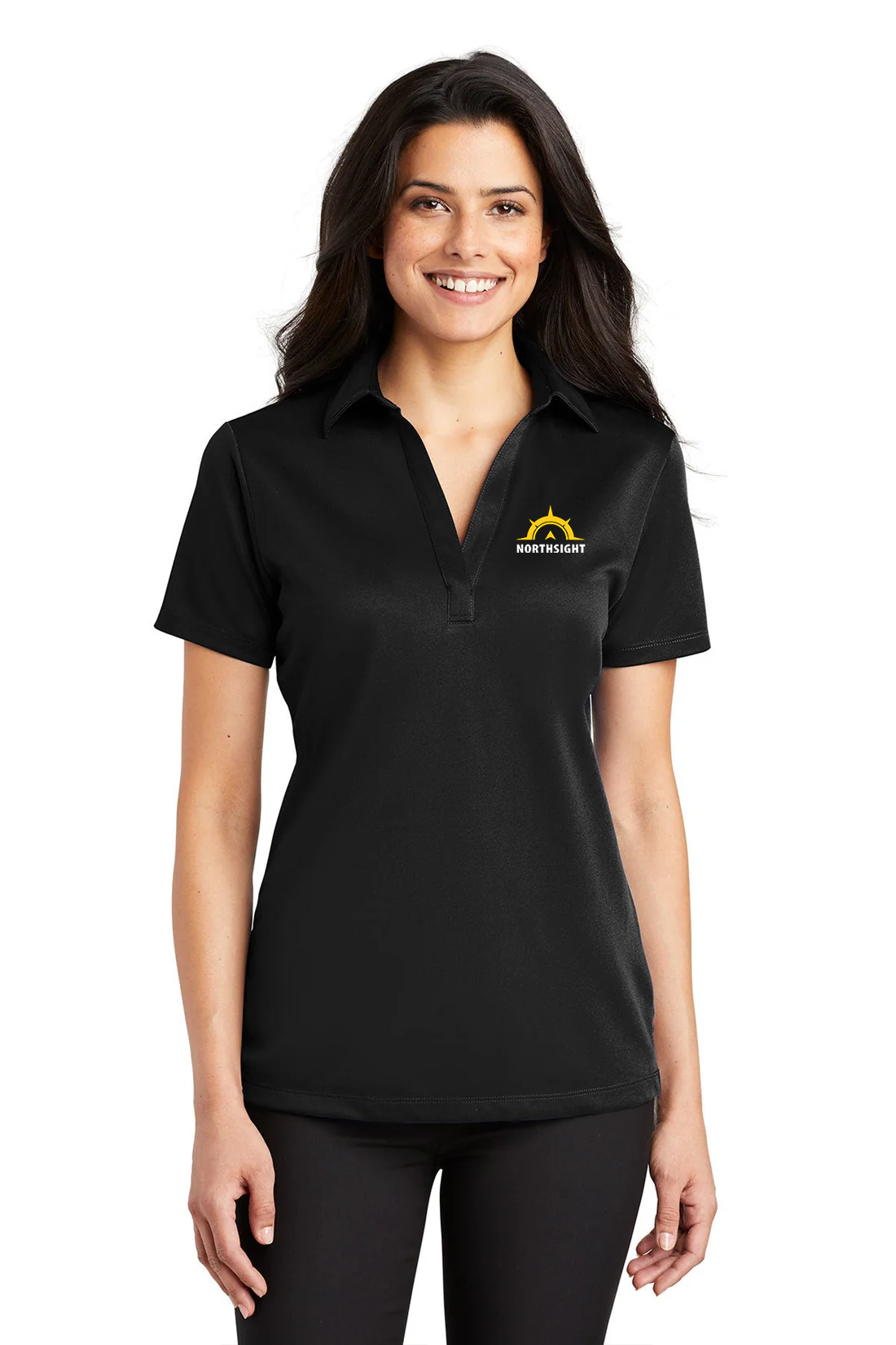 Port Authority Ladies Silk Touch Polo, Black [Northsight Recovery]