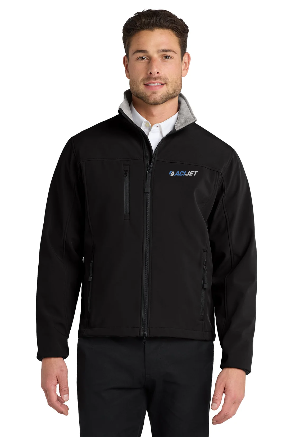 Port Authority Glacier Soft Shell Jacket, Black/ Chrome [ACI Jet Uniforms]