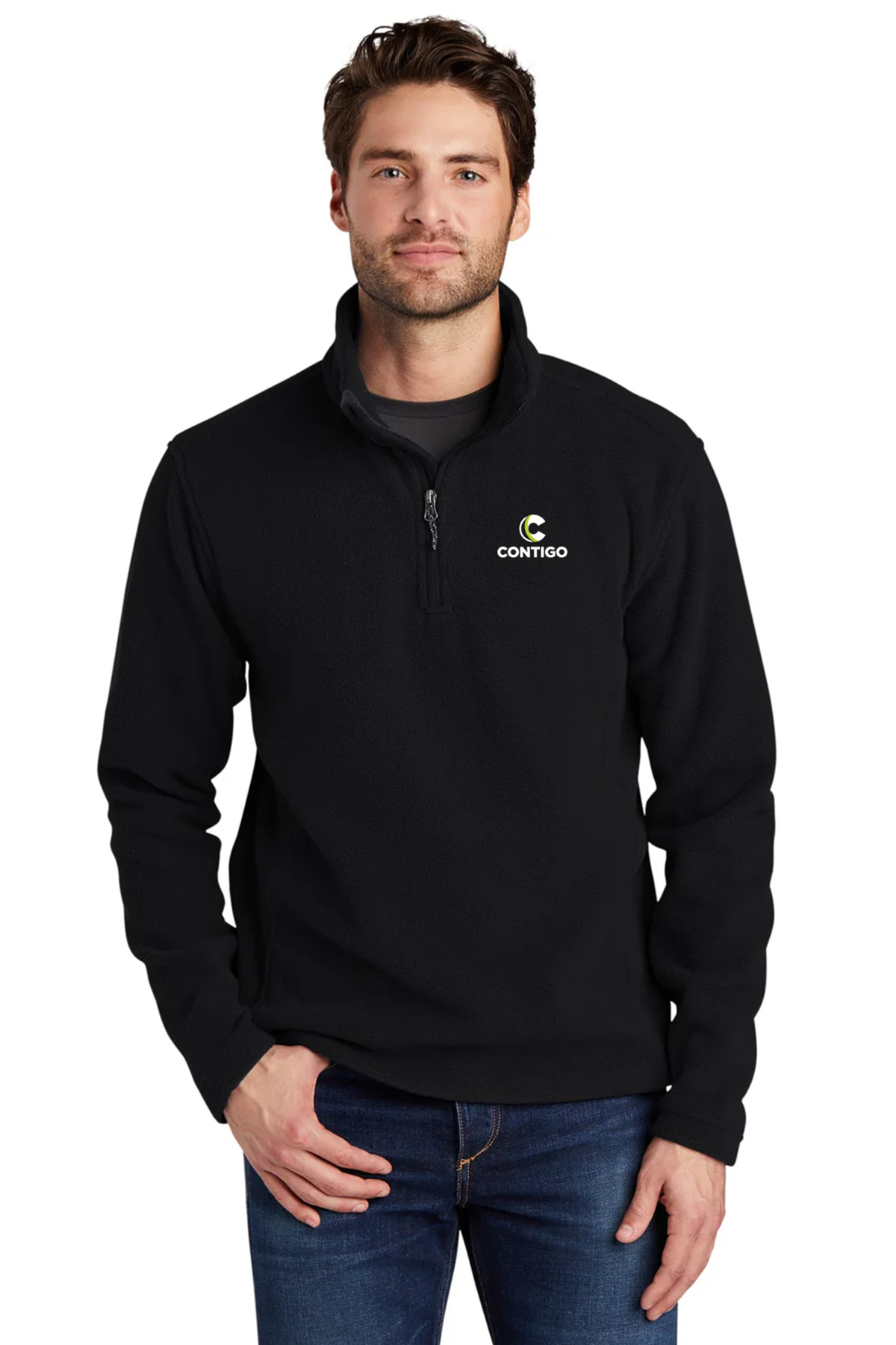 Port Authority Value Fleece 1/4-Zip  Pullover, Black [Contigo Real Estate]