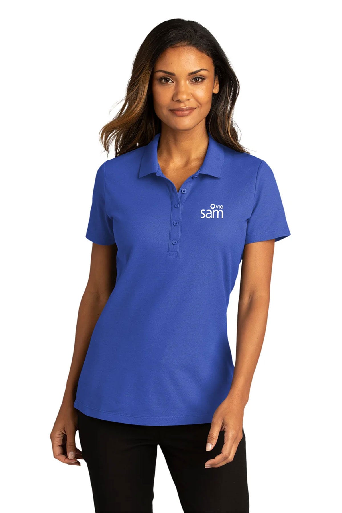 Port Authority Womens SuperPro Polo, True Royal [Via Transportation / Sioux Area Metro]