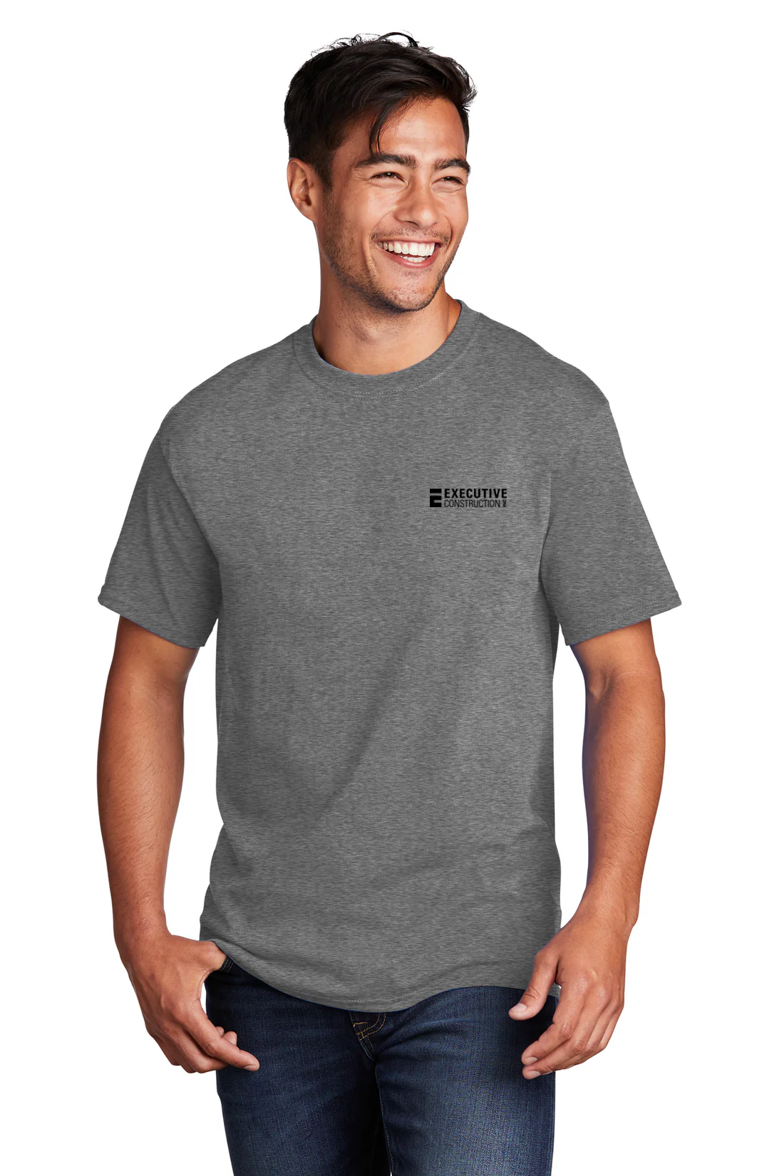 Port & Company Core Cotton Tee, Graphite Heather [Executive Construction]