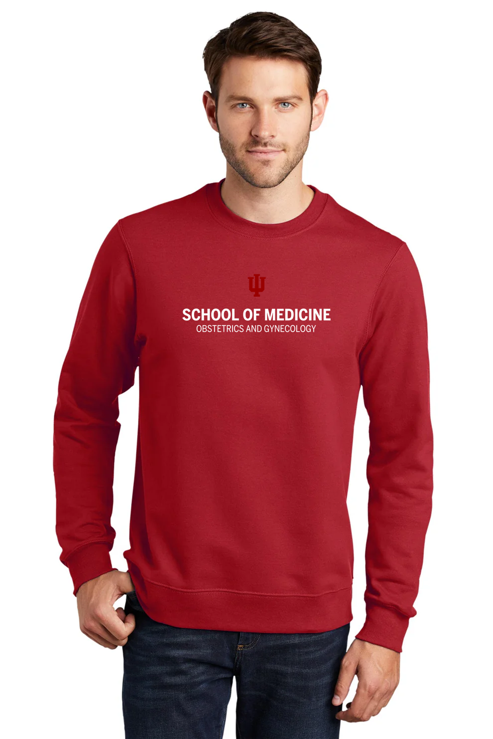 Port & Company Fan Favorite Fleece Sweatshirt, Team Cardinal [Indiana University School of Medicine]