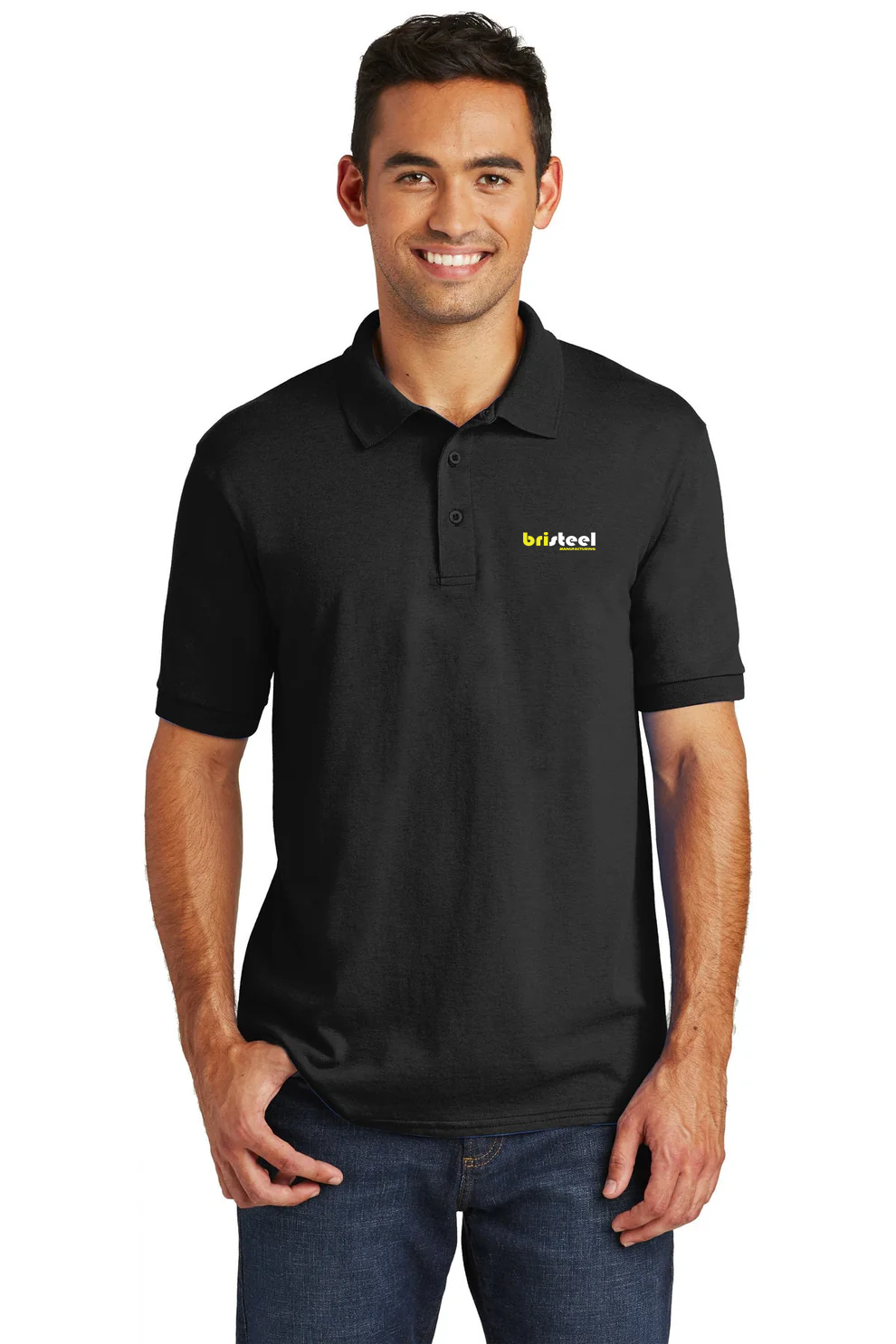 Port & Company Jersey Knit Polo, Jet Black [Bri-Steel Manufacturing]