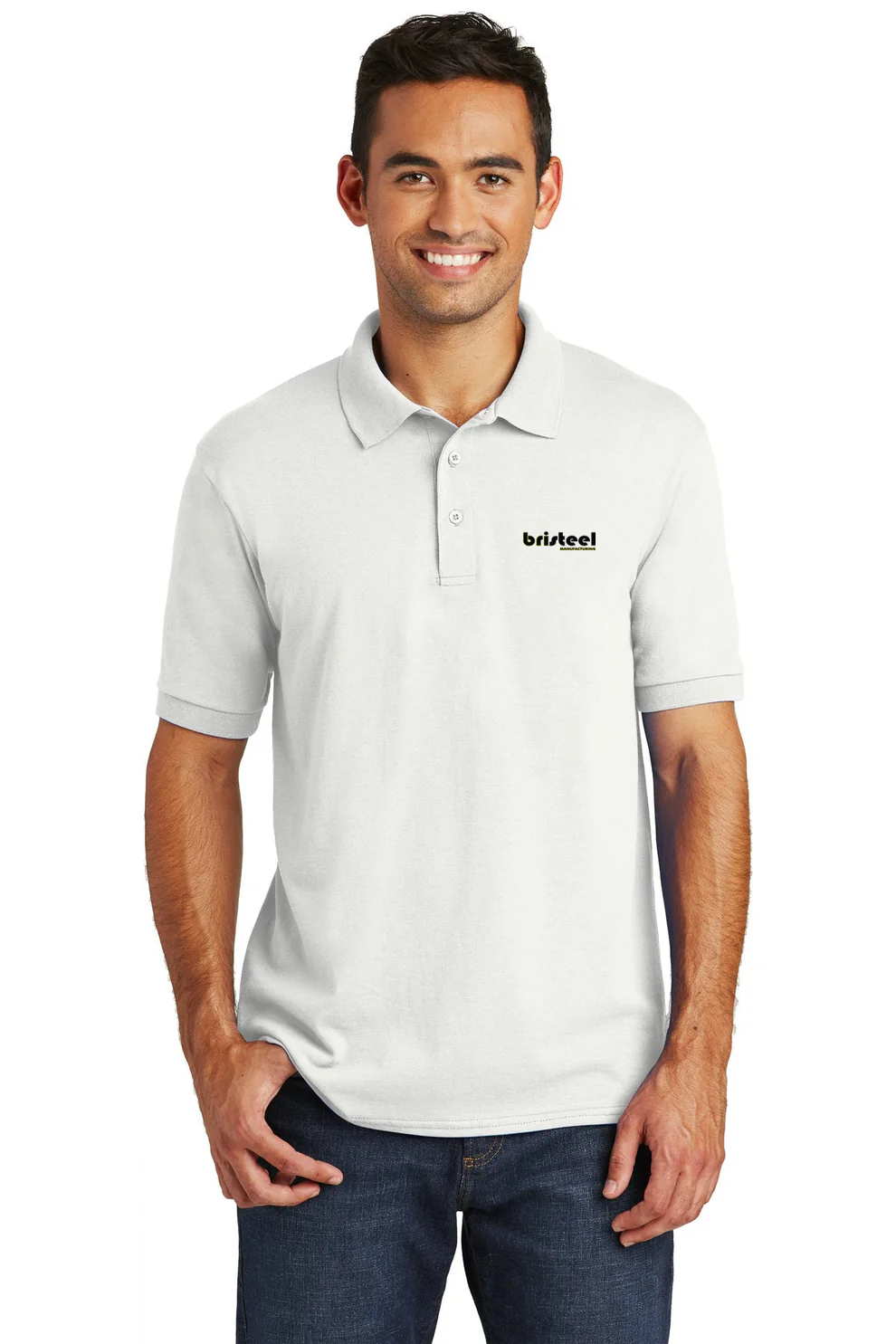 Port & Company Jersey Knit Polo, White [Bri-Steel Manufacturing]