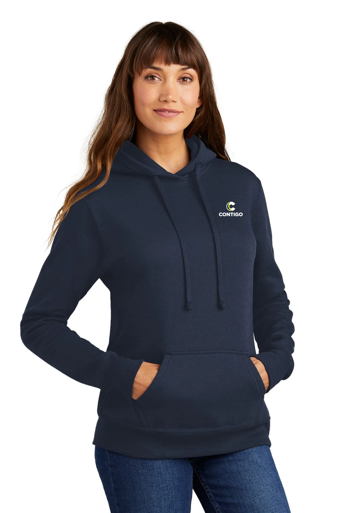 Port & Company Ladies Core Fleece Hoodie, Navy [Contigo Real Estate]