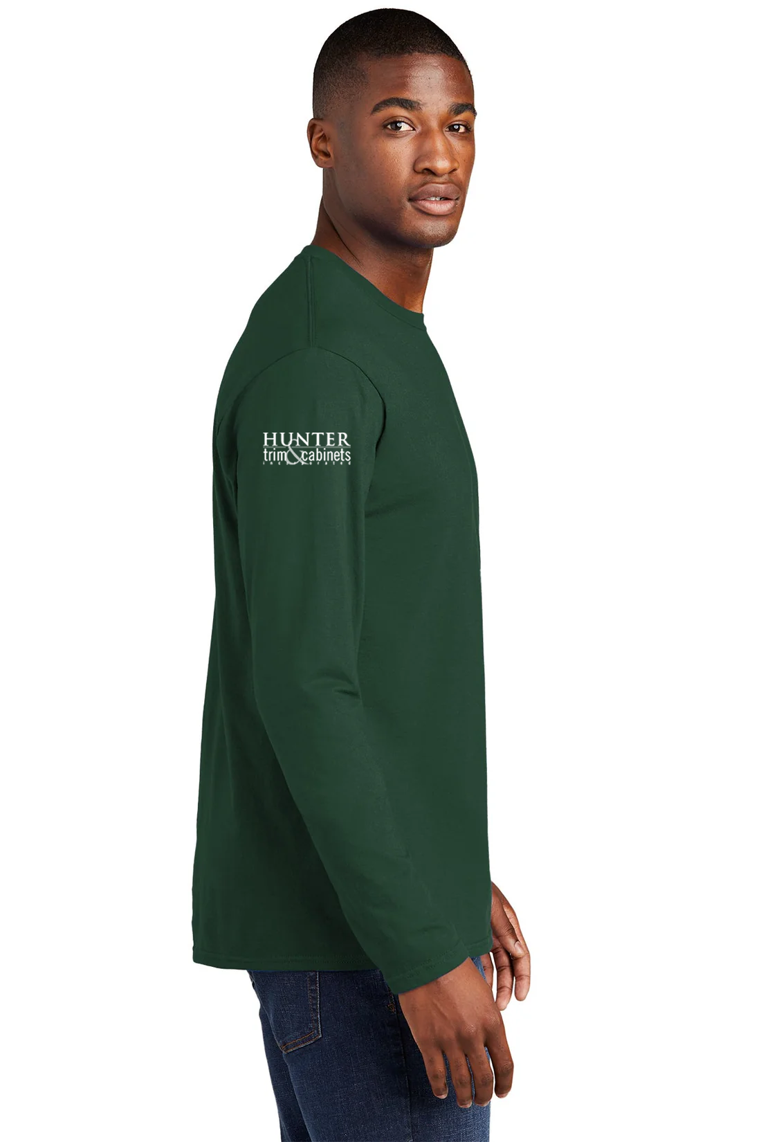 Port & Company Long Sleeve Fan Favorite Tee, Forest Green [Hunter Trim and Cabinets]