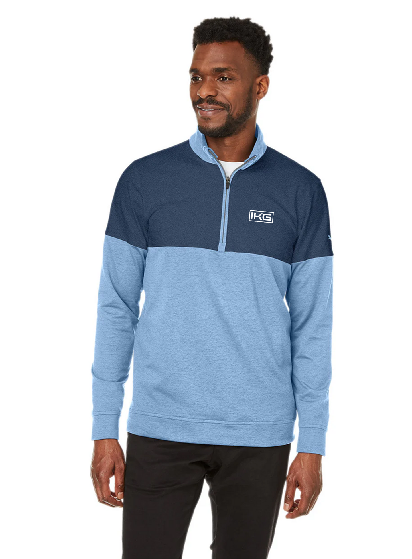 Puma Men's Cloudspun Warm Up Quarter-Zip, Blue Bell Dark Denim [IKG]