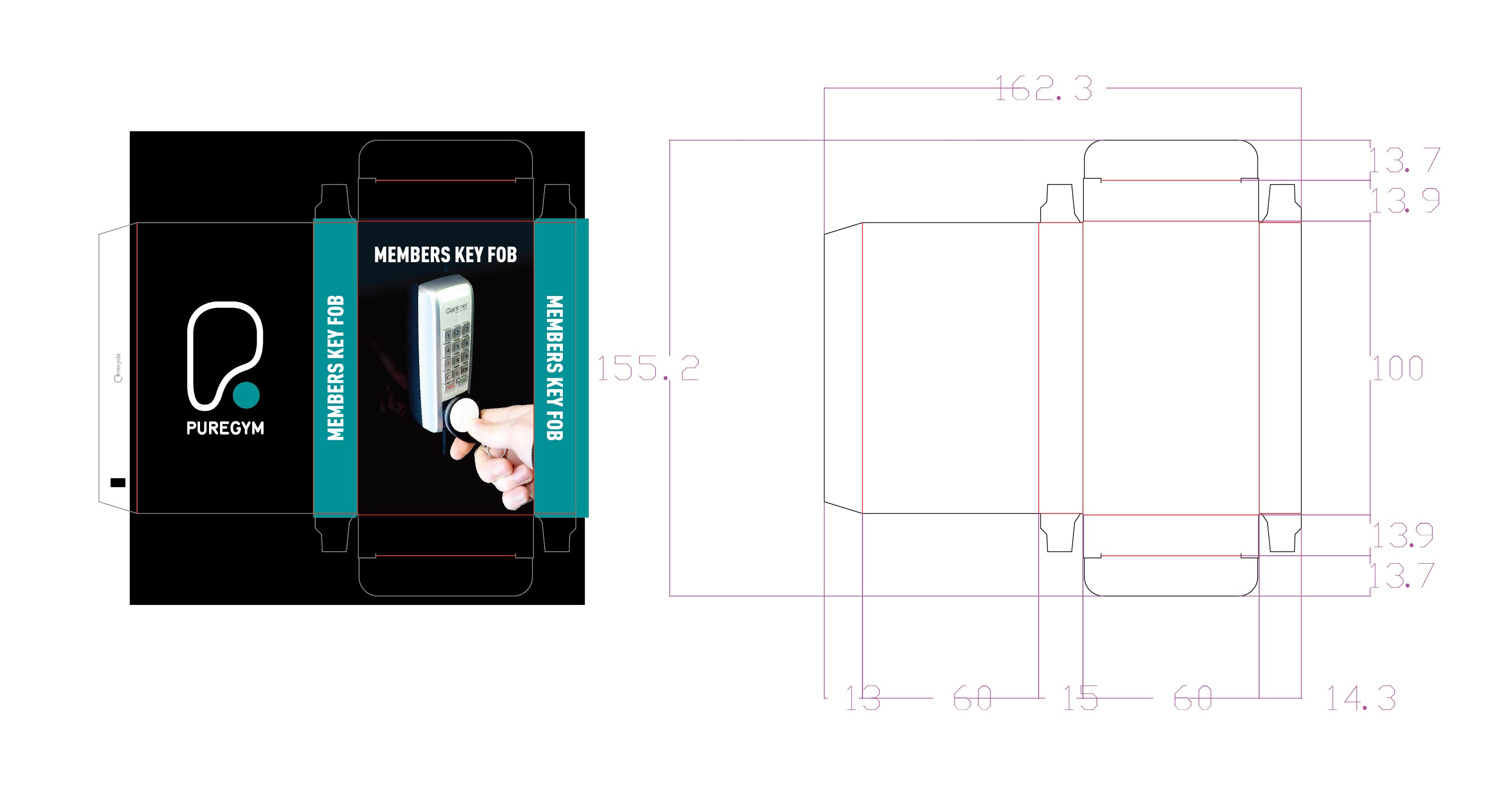 PureGym Key Fob Packaging